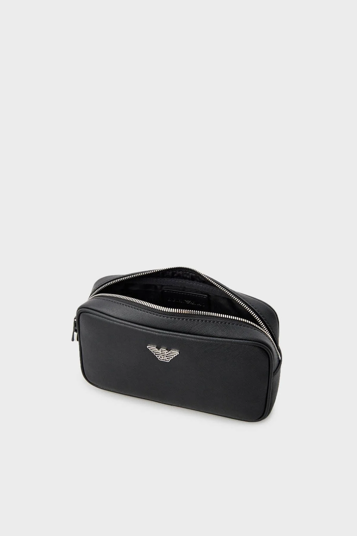 Emporio Armani Logolu Fermuarlı Erkek Traş Çantası Y4R356 Y138E 81072 SİYAH - 4