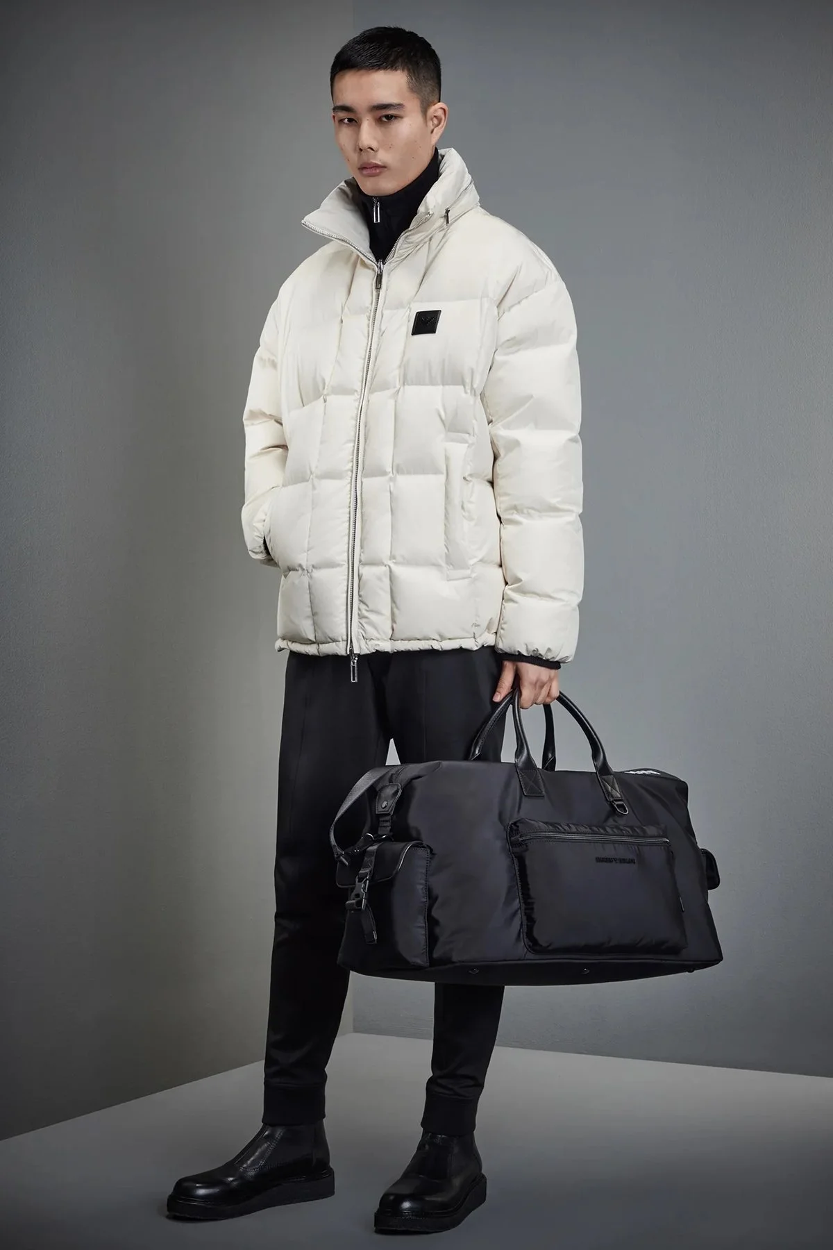 Emporio Armani Su ve Rüzgar Geçirmez Regular Fit Gizli Kapüşonlu Erkek Mont 6L1BS4 1NNLZ 0101 BEYAZ - 1