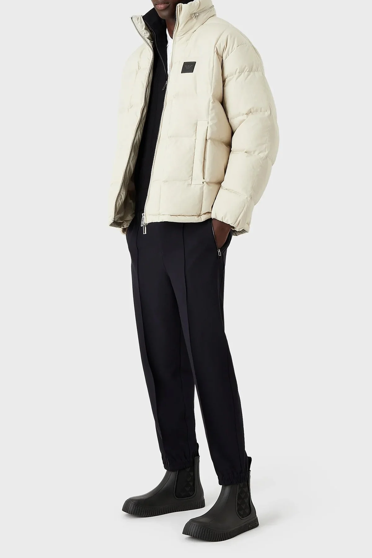 Emporio Armani Su ve Rüzgar Geçirmez Regular Fit Gizli Kapüşonlu Erkek Mont 6L1BS4 1NNLZ 0101 BEYAZ - 4