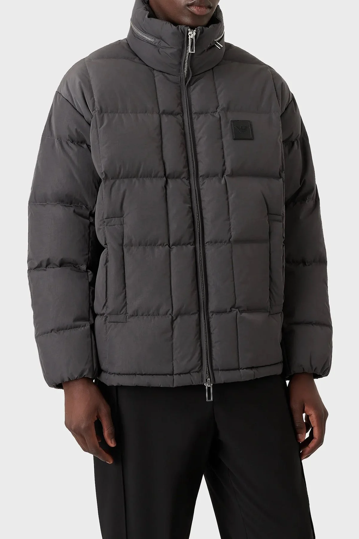 Emporio Armani Su ve Rüzgar Geçirmez Regular Fit Gizli Kapüşonlu Erkek Mont 6L1BS4 1NNLZ 0651 ANTRASİT - 1