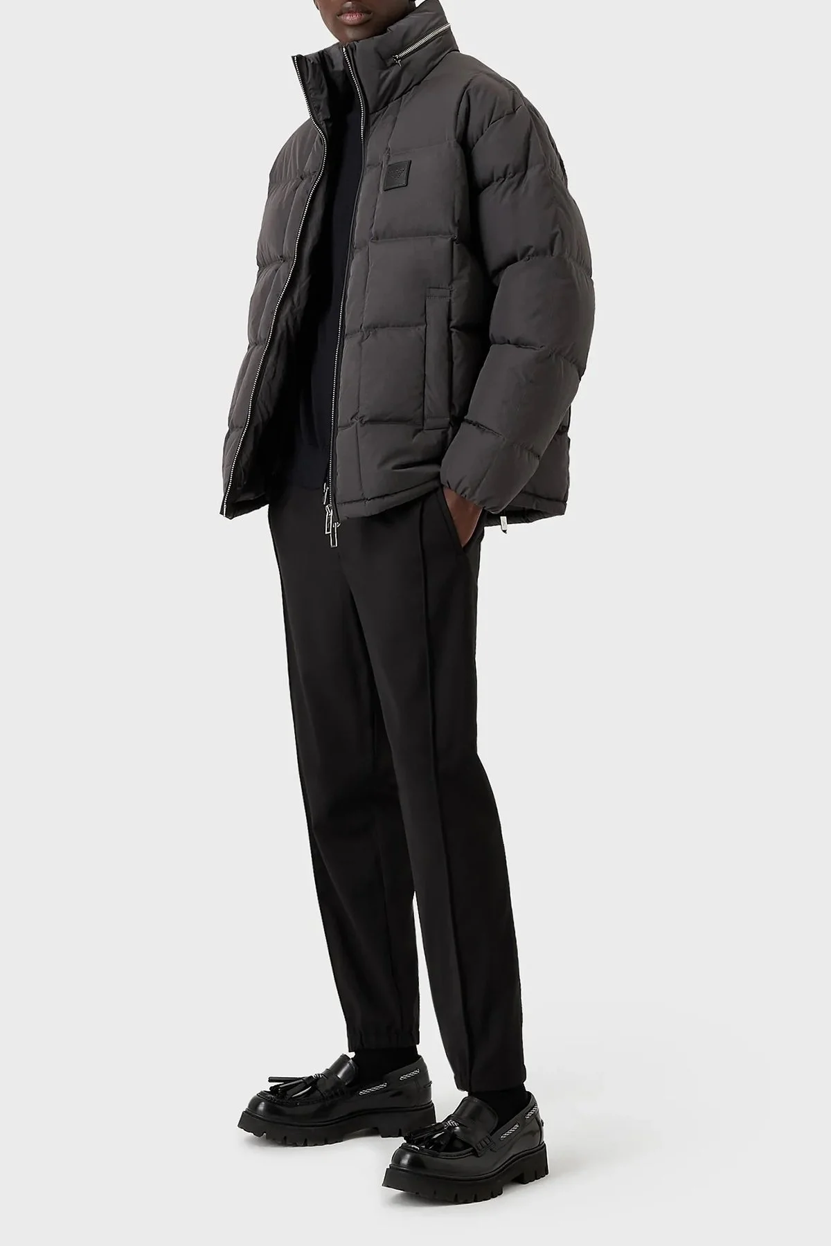 Emporio Armani Su ve Rüzgar Geçirmez Regular Fit Gizli Kapüşonlu Erkek Mont 6L1BS4 1NNLZ 0651 ANTRASİT - 2