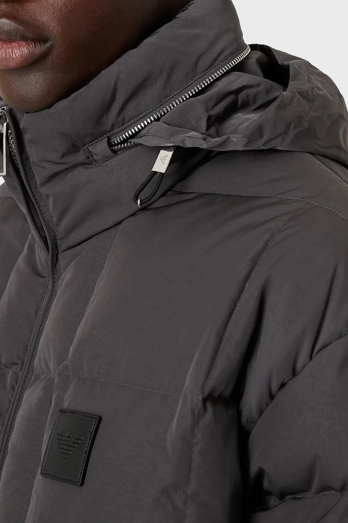 Emporio Armani Su ve Rüzgar Geçirmez Regular Fit Gizli Kapüşonlu Erkek Mont 6L1BS4 1NNLZ 0651 ANTRASİT - 4