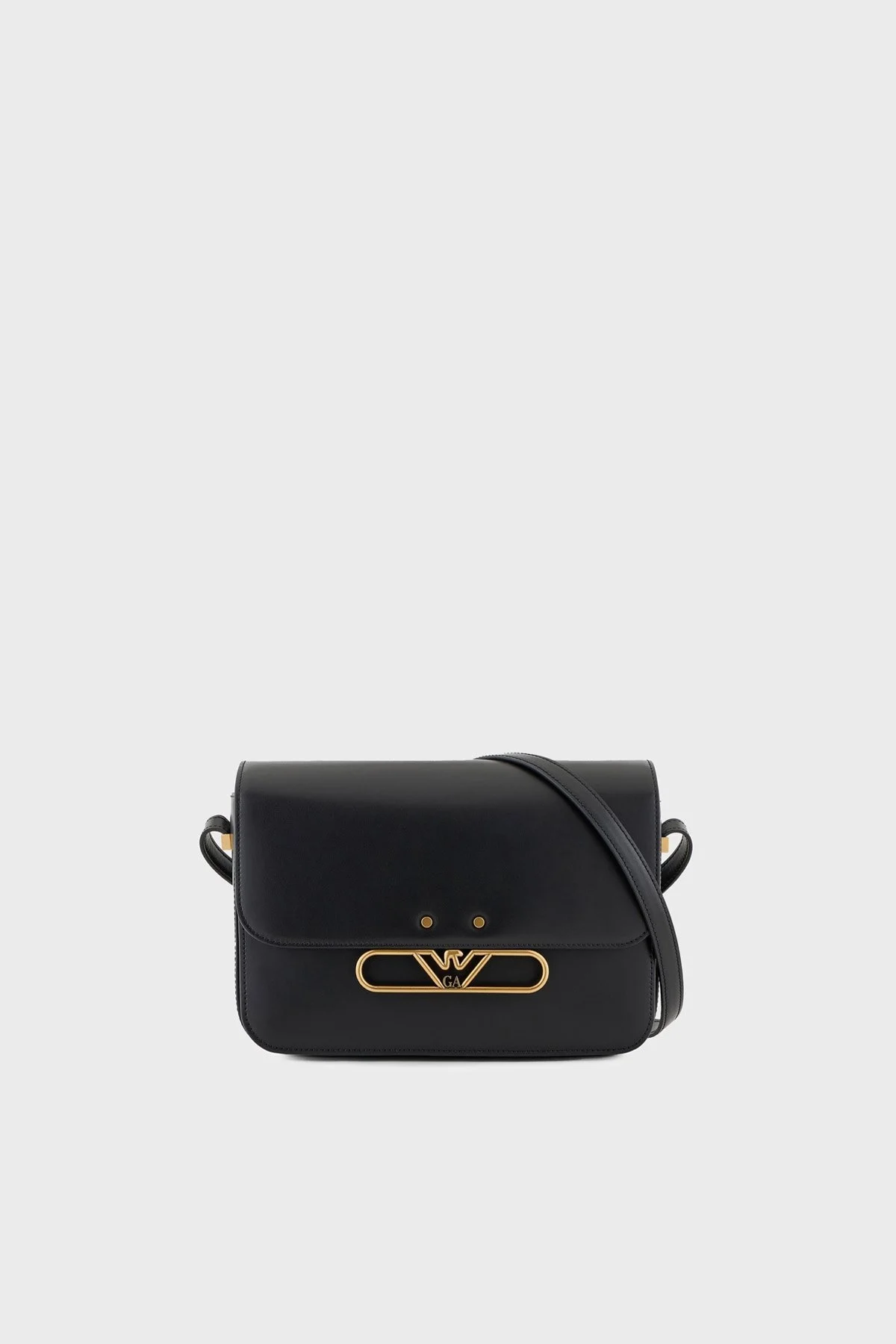 Emporio Armani Logolu Hakiki Deri Ayarlanabilir Askılı Bayan Çanta EW001210 AF14786 UC001 SİYAH - 1