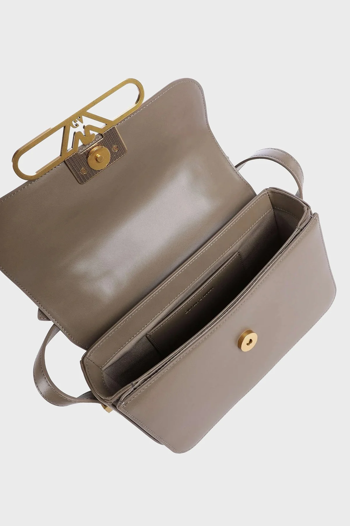 Emporio Armani Logolu Hakiki Deri Ayarlanabilir Askılı Kadın Çanta EW001484 AF14786 U6192 BEJ - 3