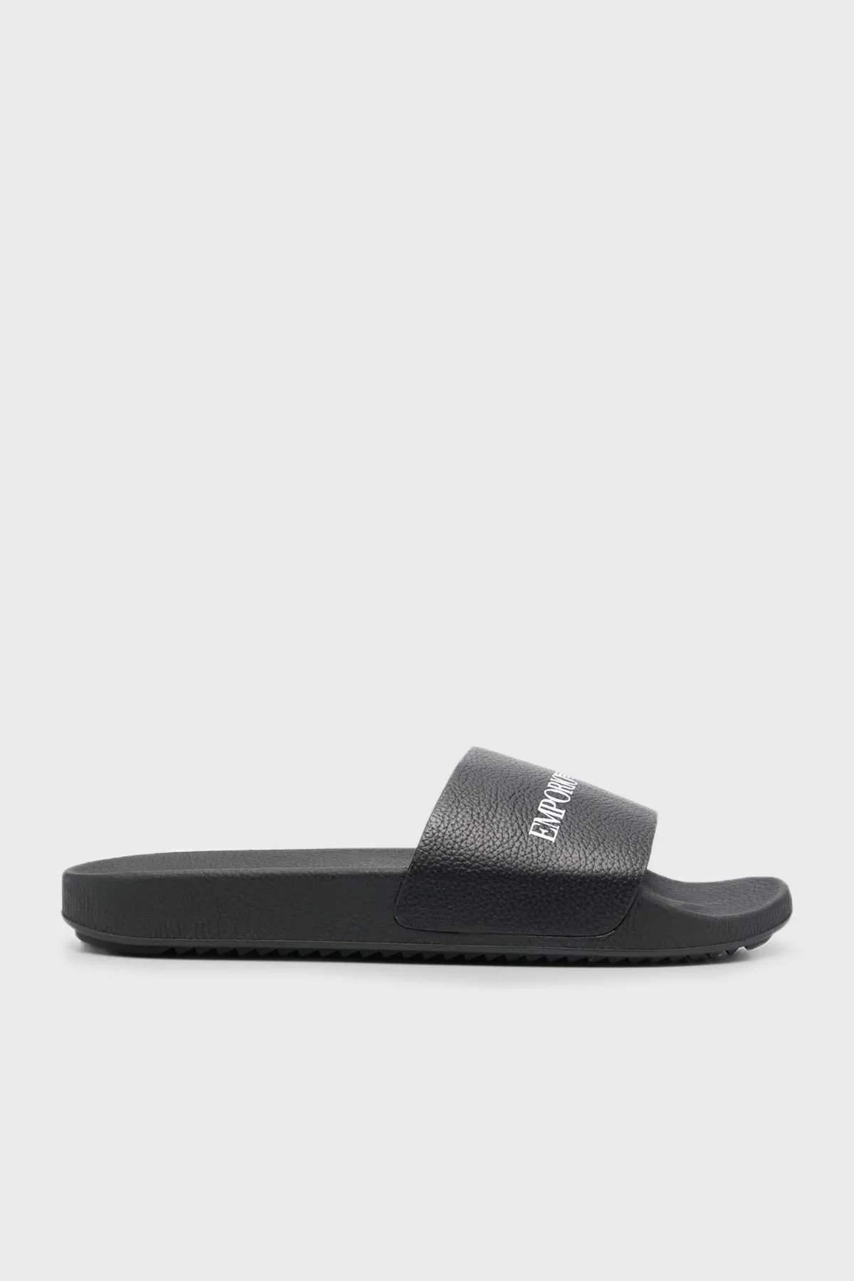 Emporio Armani Logolu Hakiki Deri Erkek Terlik X4P114 XF621 00002 SİYAH - 1