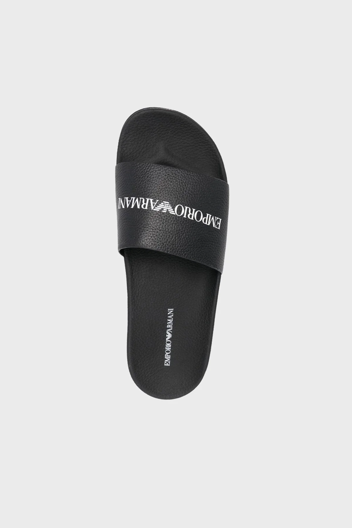 Emporio Armani Logolu Hakiki Deri Erkek Terlik X4P114 XF621 00002 SİYAH - 4