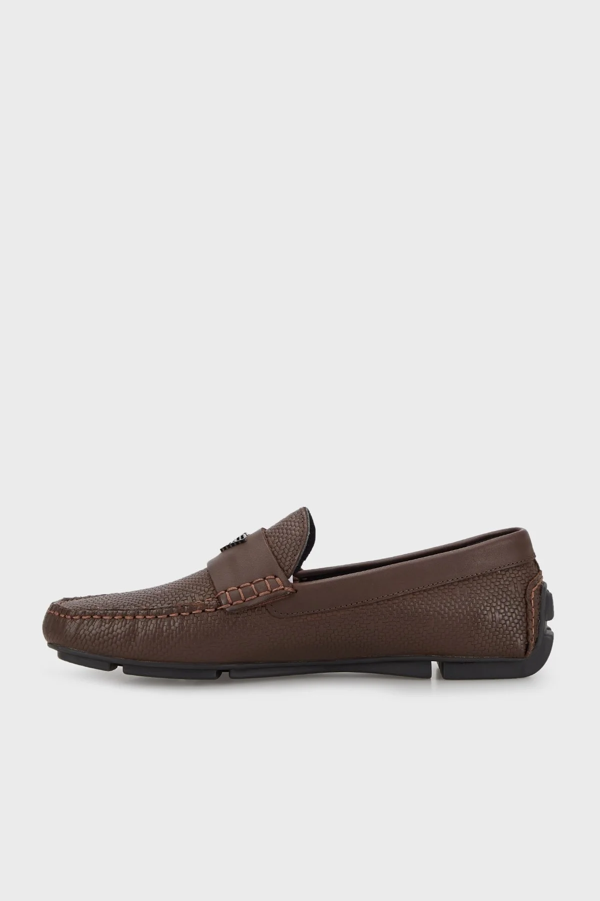 Emporio Armani Logolu Hakiki Deri Loafer Erkek Ayakkabı X4B124 XN783 S176 KAHVE - 2