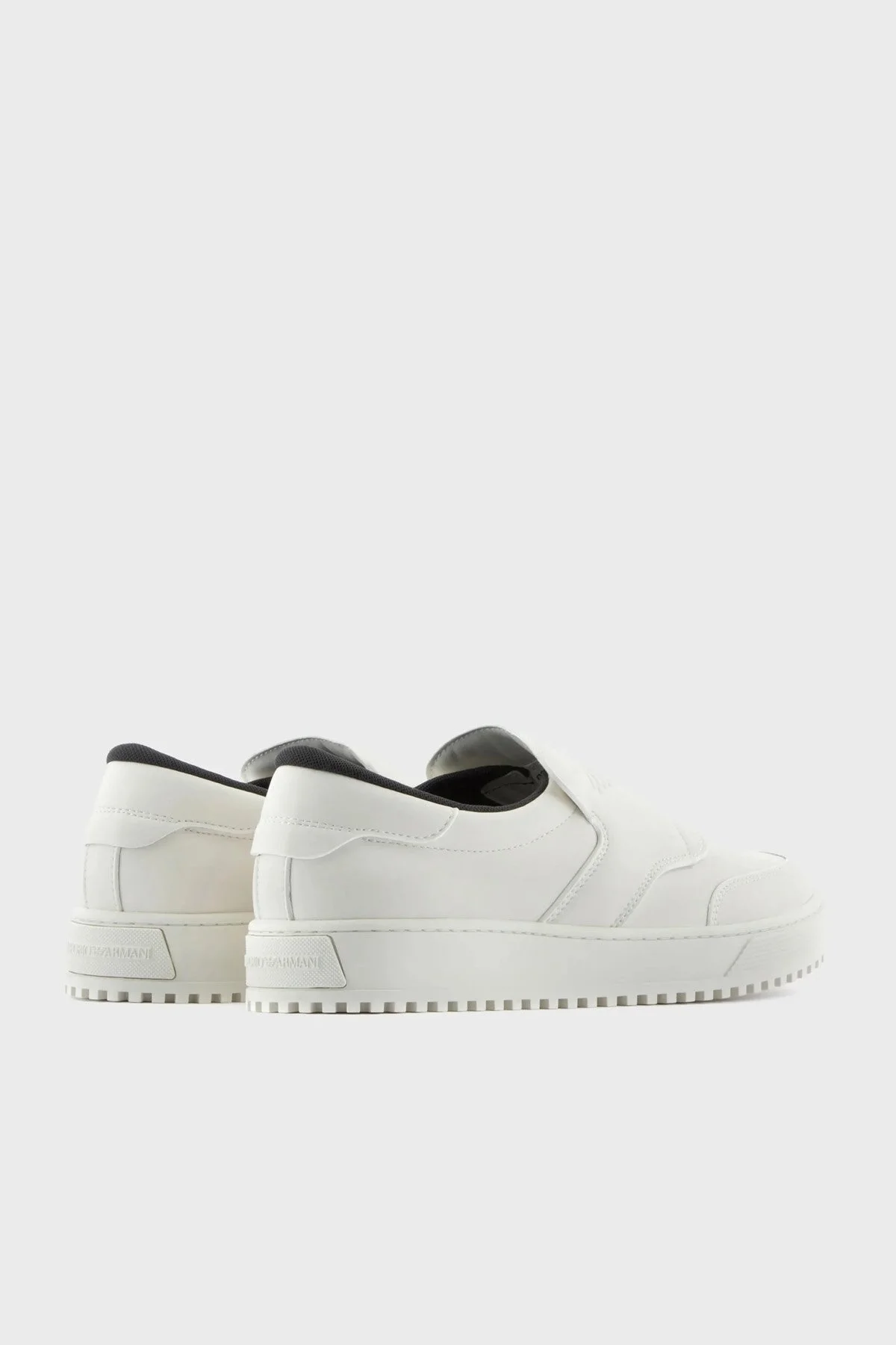 Emporio Armani Logolu Hakiki Deri Slip-On Erkek Ayakkabı X4Y003 XF650 00894 BEYAZ - 3