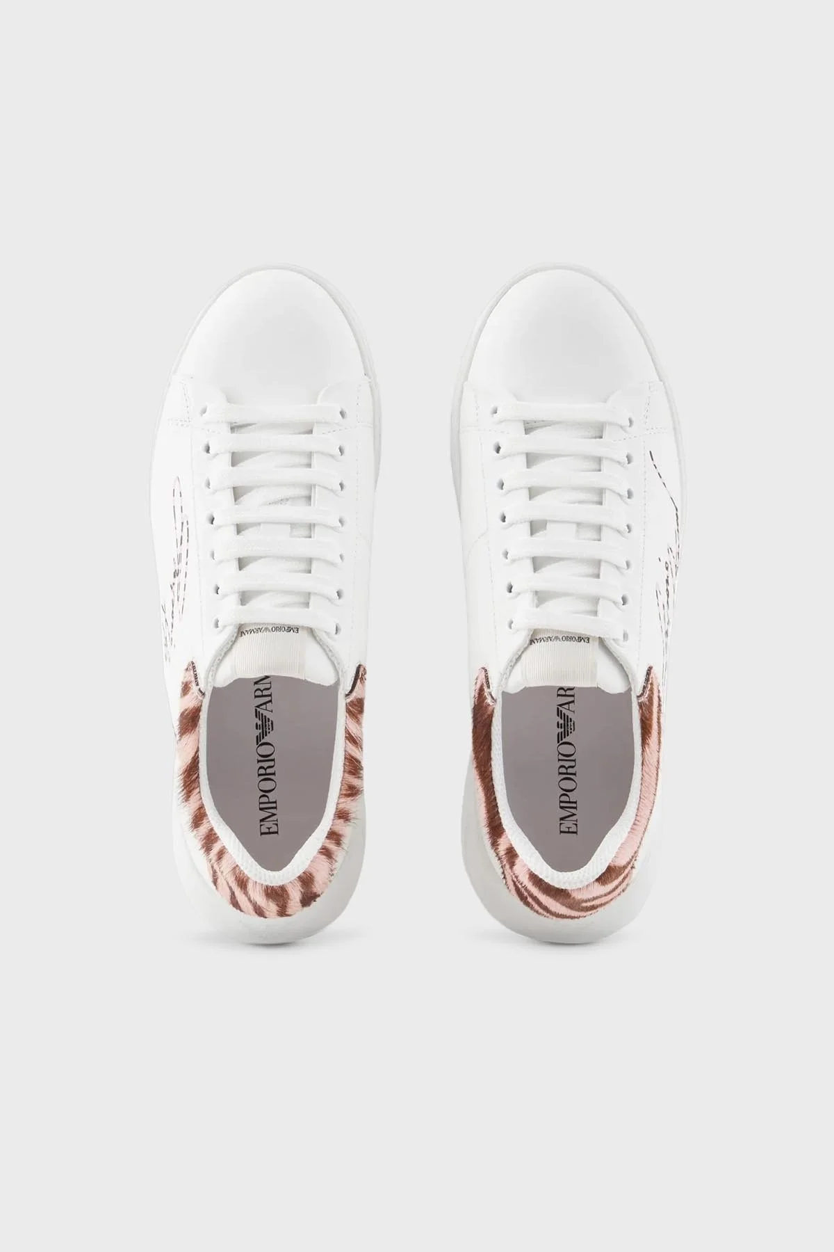 Emporio Armani Logolu Hakiki Deri Sneaker Bayan Ayakkabı X3X024 XN388 R297 BEYAZ - 9