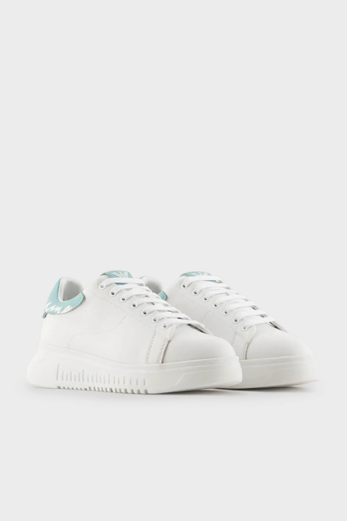 Emporio Armani Logolu Hakiki Deri Sneaker Bayan Ayakkabı X3X024 XN824 S778 BEYAZ - 2