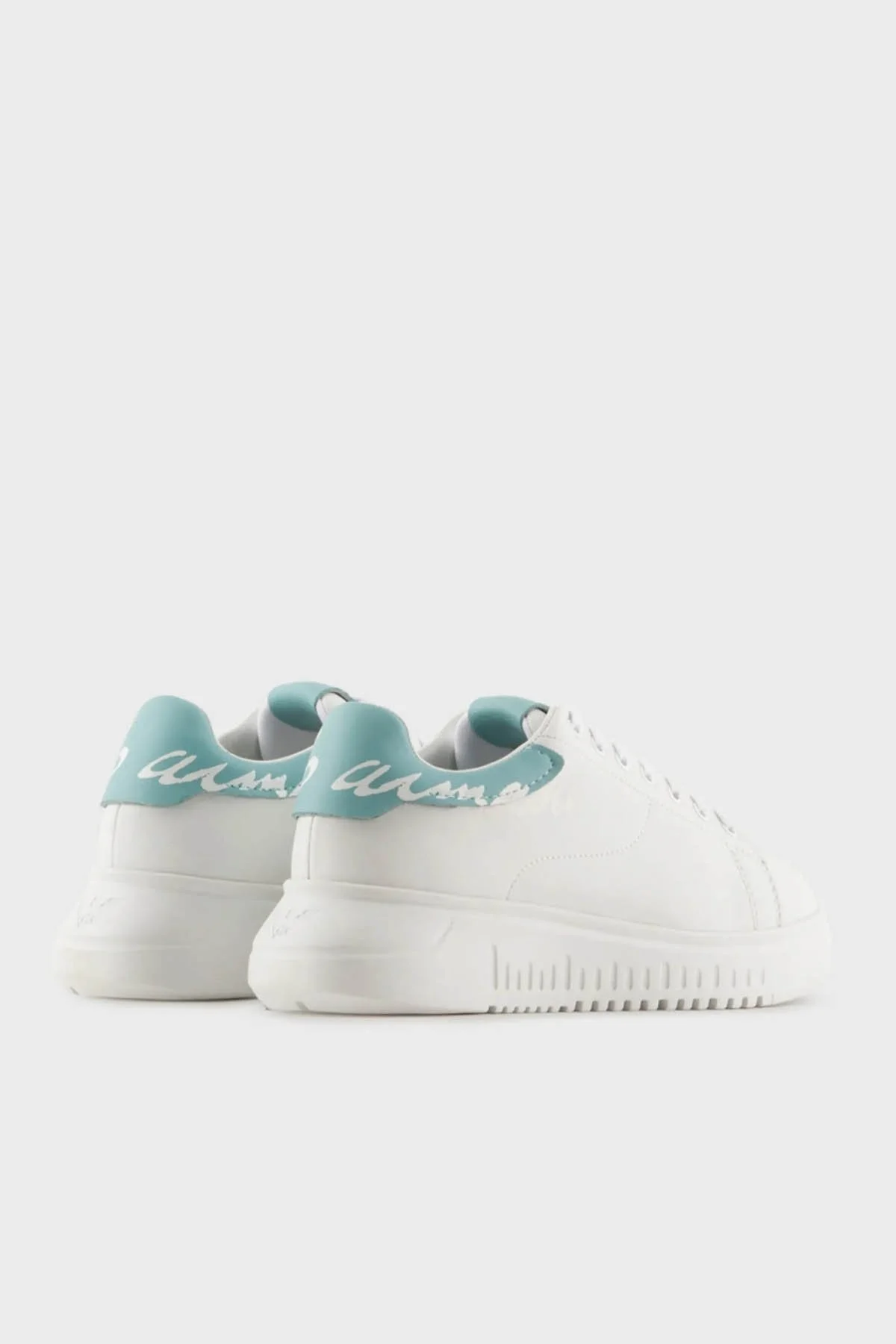 Emporio Armani Logolu Hakiki Deri Sneaker Bayan Ayakkabı X3X024 XN824 S778 BEYAZ - 4