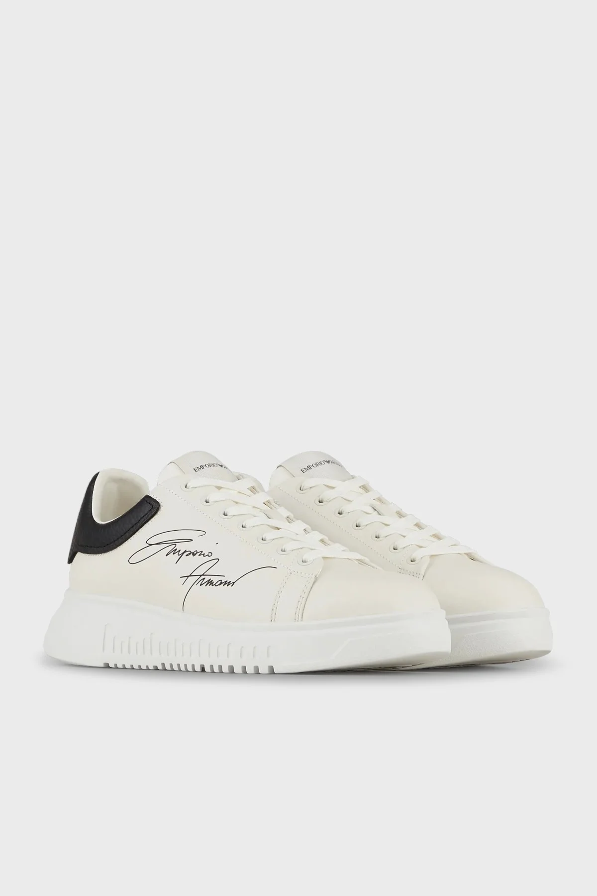 Emporio Armani Logolu Hakiki Deri Sneaker Erkek Ayakkabı X4X264 XM670 N422 BEYAZ - 2