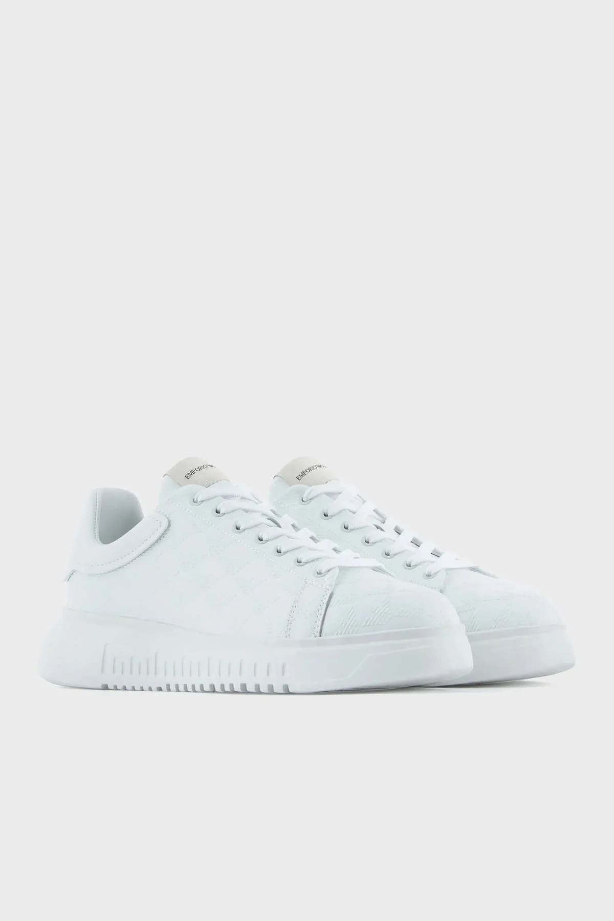 Emporio Armani Logolu Hakiki Deri Sneaker Erkek Ayakkabı X4X264 XN187 A222 BEYAZ - 2