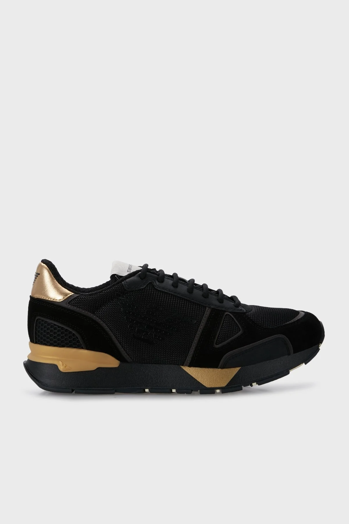 Emporio Armani Logolu Hakiki Deri Sneaker Erkek Ayakkabı X4X289 XM499 Q829 SİYAH - 1