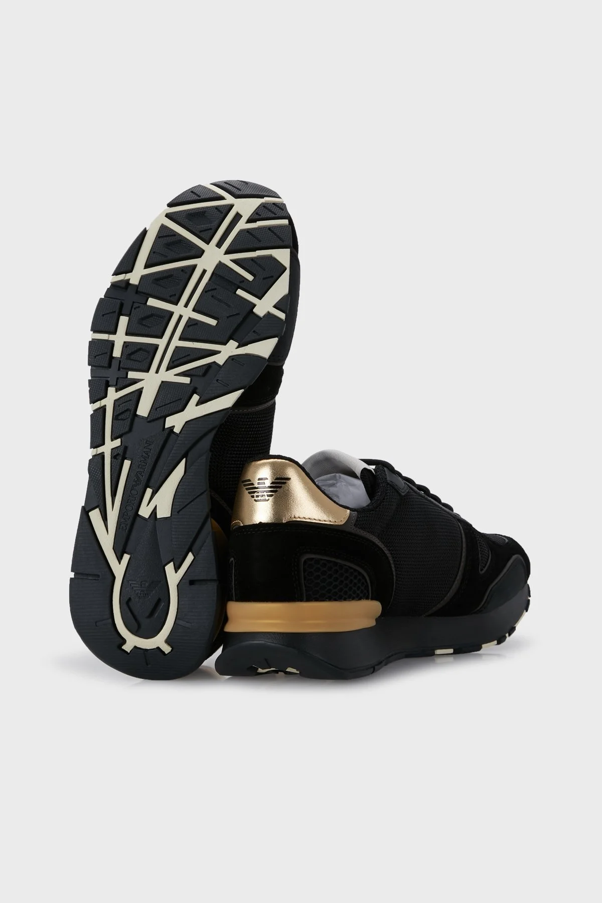 Emporio Armani Logolu Hakiki Deri Sneaker Erkek Ayakkabı X4X289 XM499 Q829 SİYAH - 4