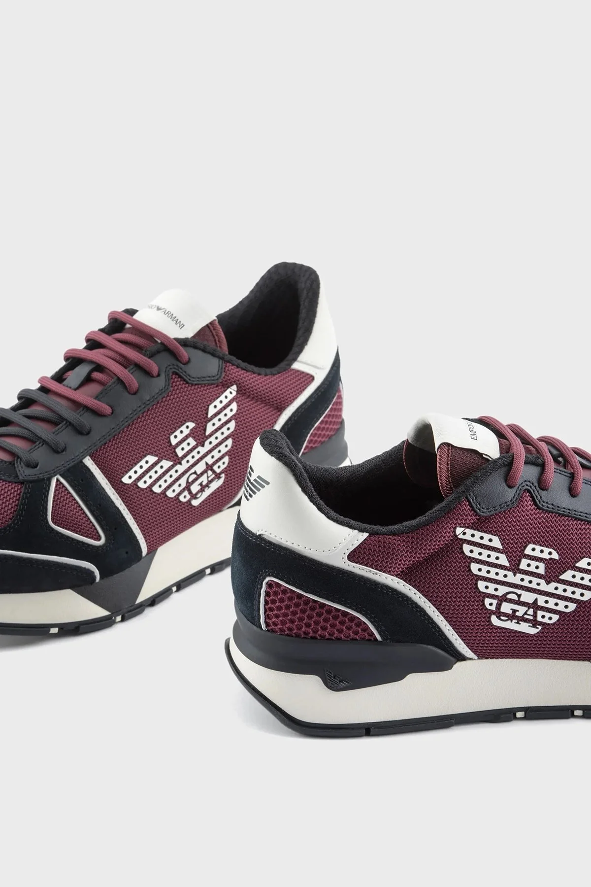 Emporio Armani Logolu Hakiki Deri Sneaker Erkek Ayakkabı X4X289 XM499 S145 LACİVERT - 4