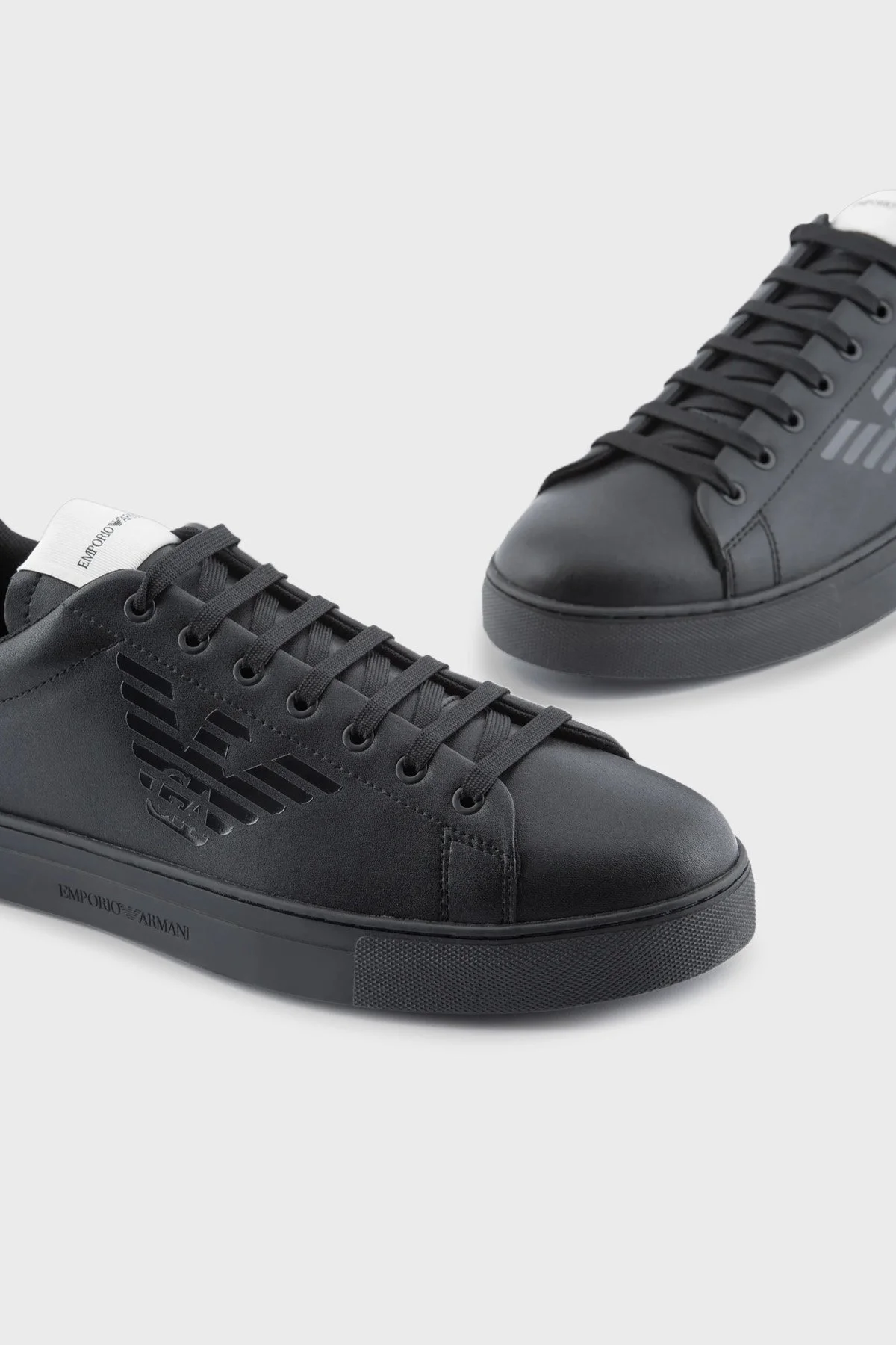 Emporio Armani Logolu Hakiki Deri Erkek Ayakkabı X4X554 XF663 00553 SİYAH - 4