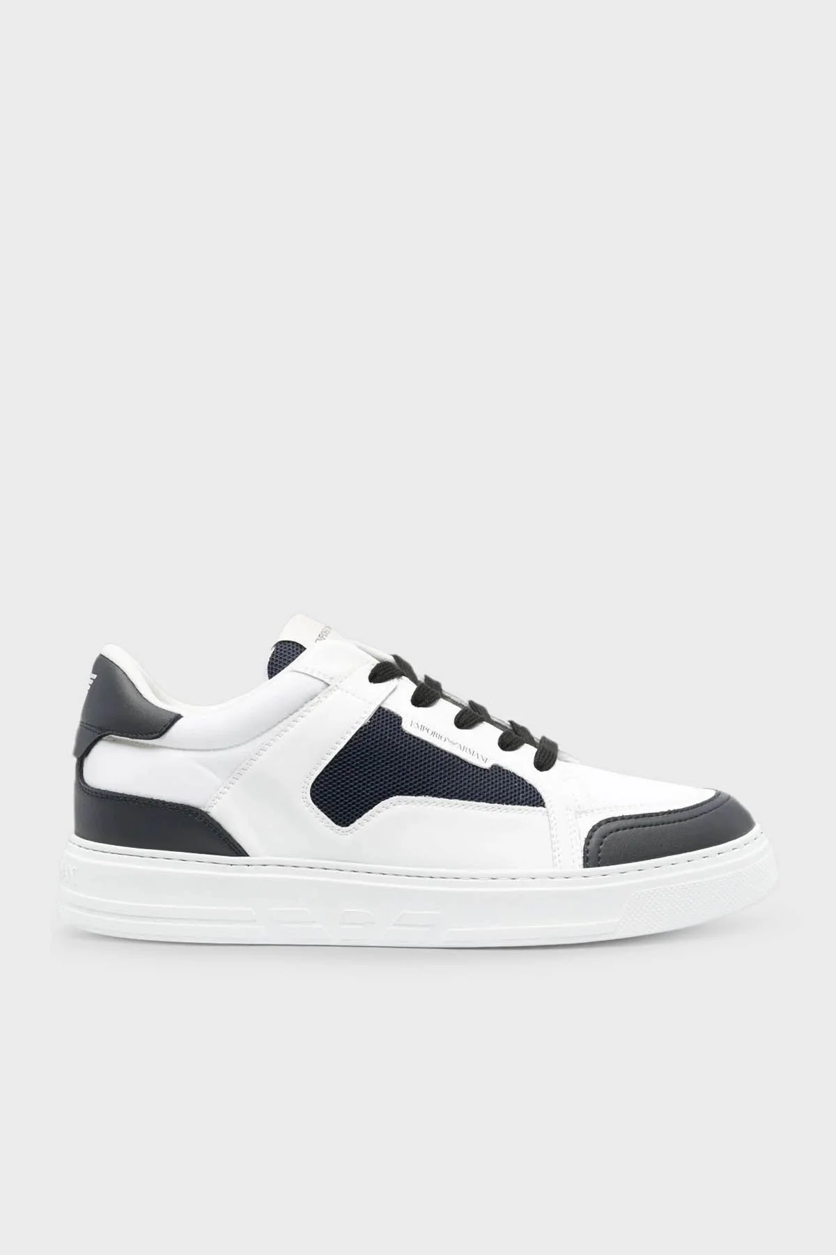 Emporio Armani Logolu Hakiki Deri Sneaker Erkek Ayakkabı X4X568 XN838 B139 BEYAZ - 1