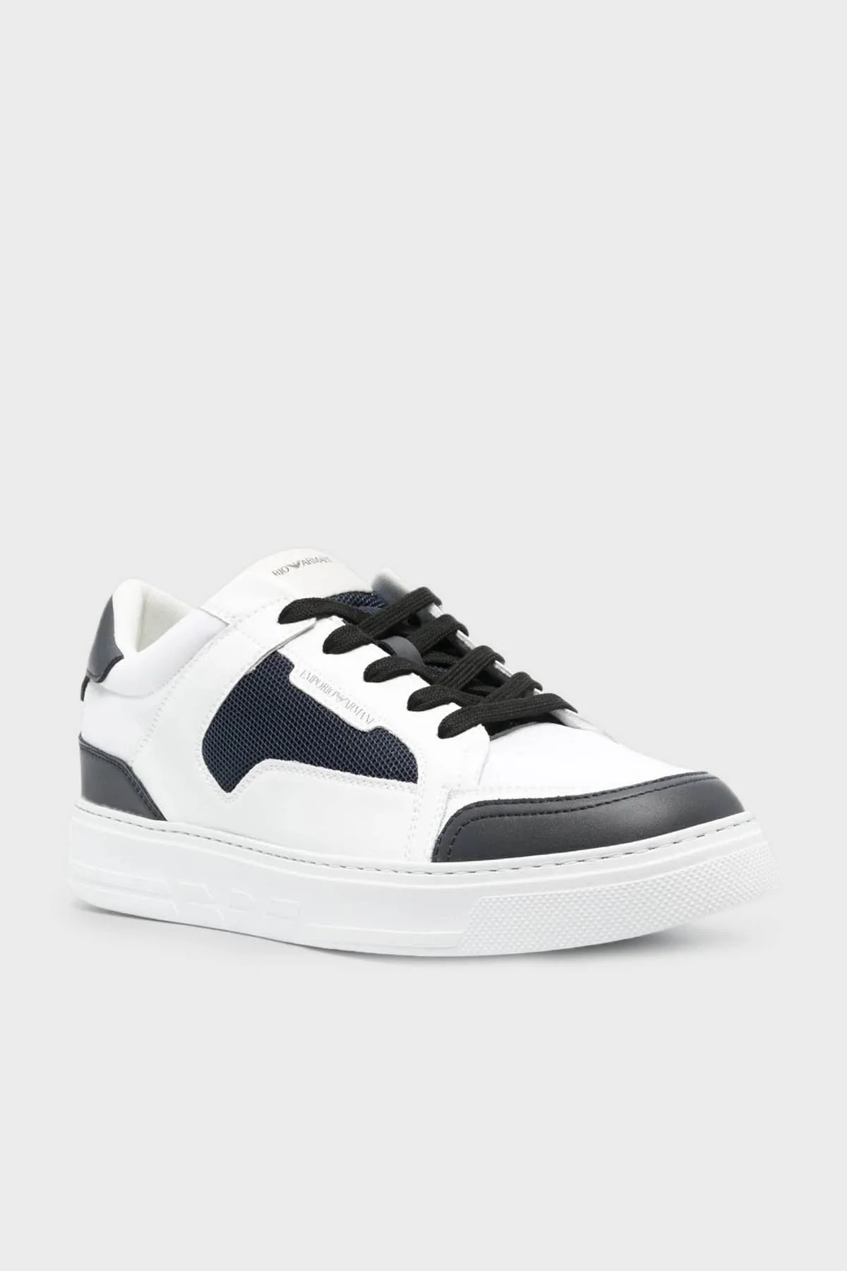 Emporio Armani Logolu Hakiki Deri Sneaker Erkek Ayakkabı X4X568 XN838 B139 BEYAZ - 2