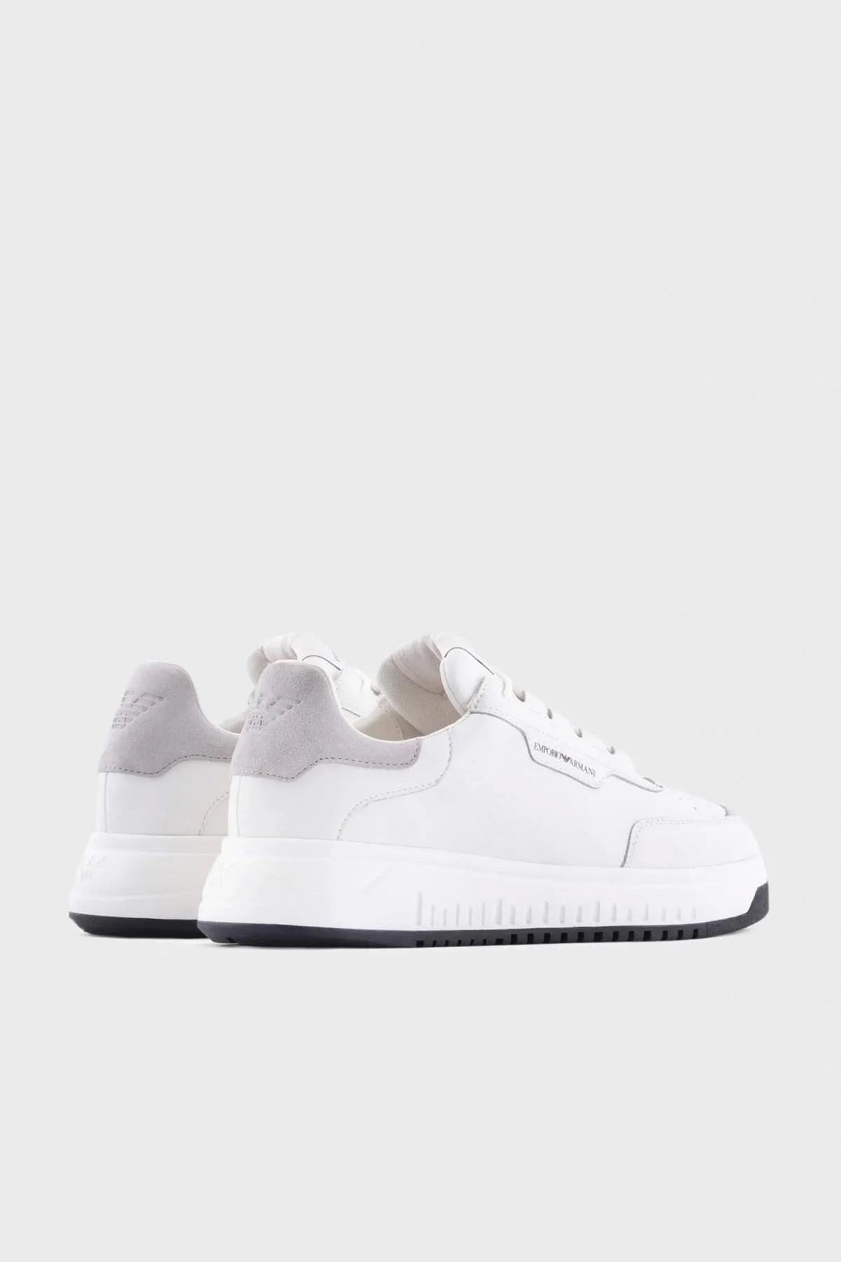 Emporio Armani Logolu Hakiki Deri Sneaker Erkek Ayakkabı X4X589 XN321 S138 BEYAZ - 2