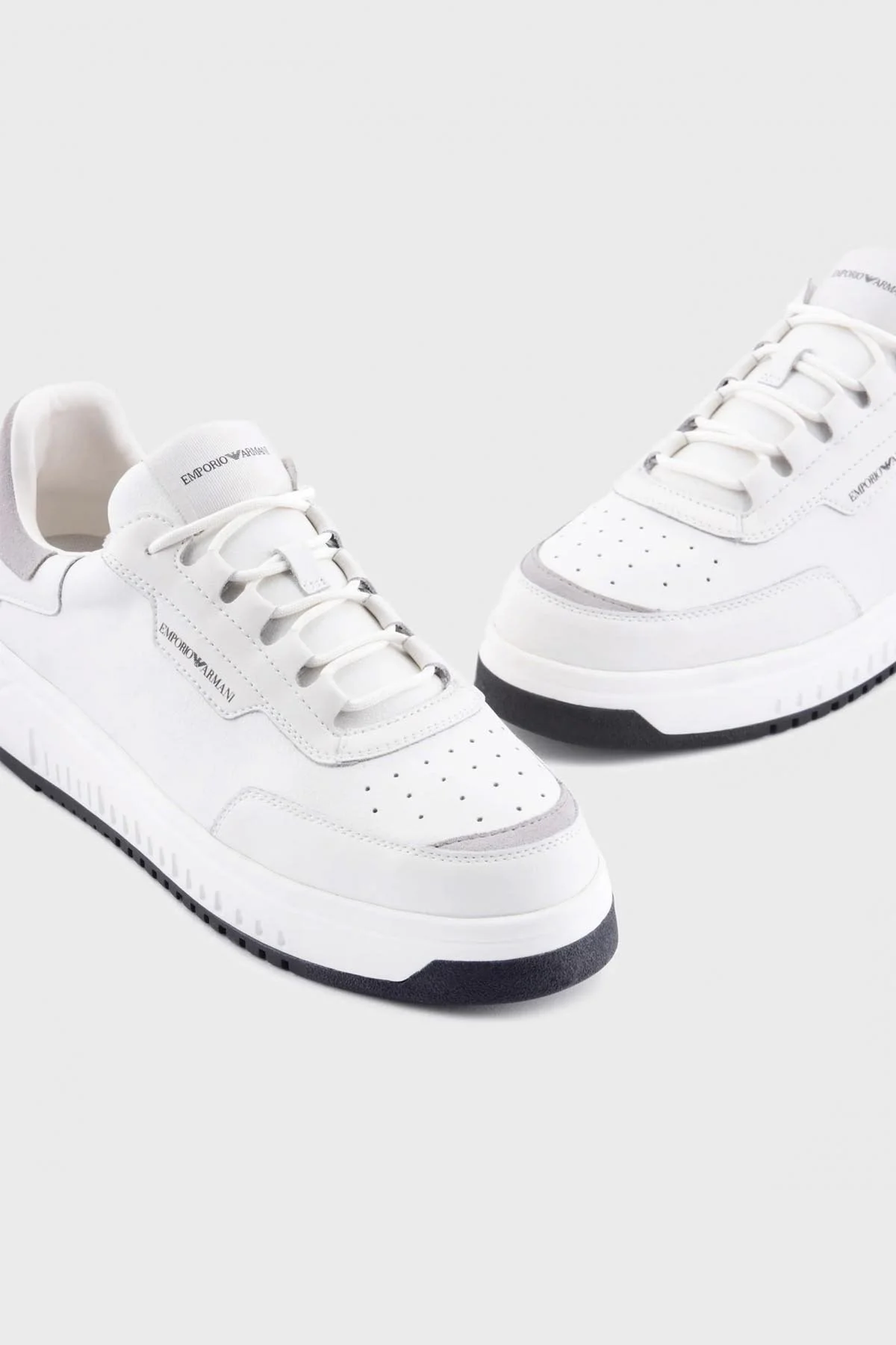 Emporio Armani Logolu Hakiki Deri Sneaker Erkek Ayakkabı X4X589 XN321 S138 BEYAZ - 3