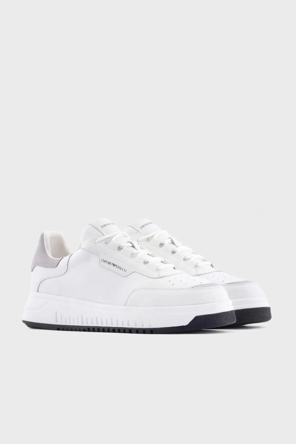 Emporio Armani Logolu Hakiki Deri Sneaker Erkek Ayakkabı X4X589 XN321 S138 BEYAZ - 4