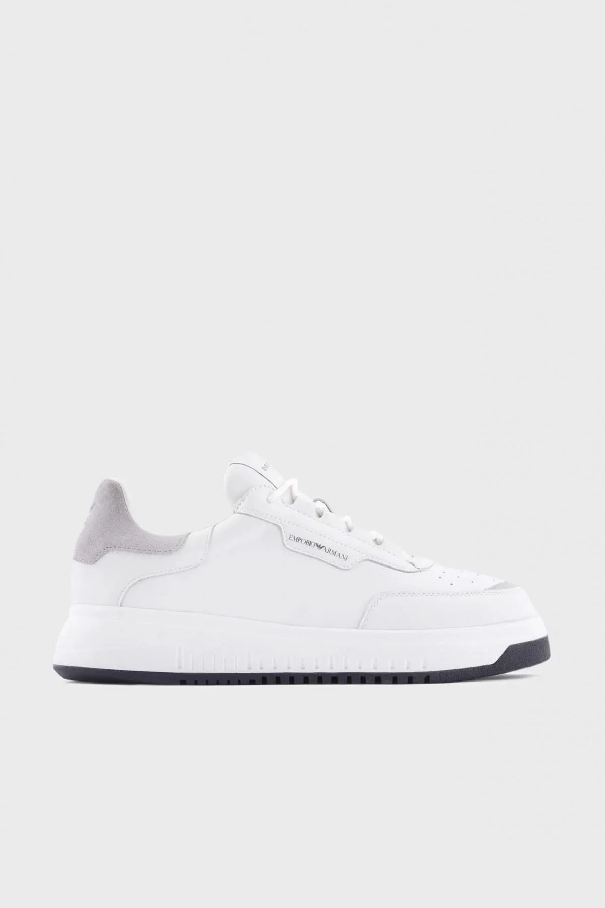 Emporio Armani Logolu Hakiki Deri Sneaker Erkek Ayakkabı X4X589 XN321 S138 BEYAZ - 1