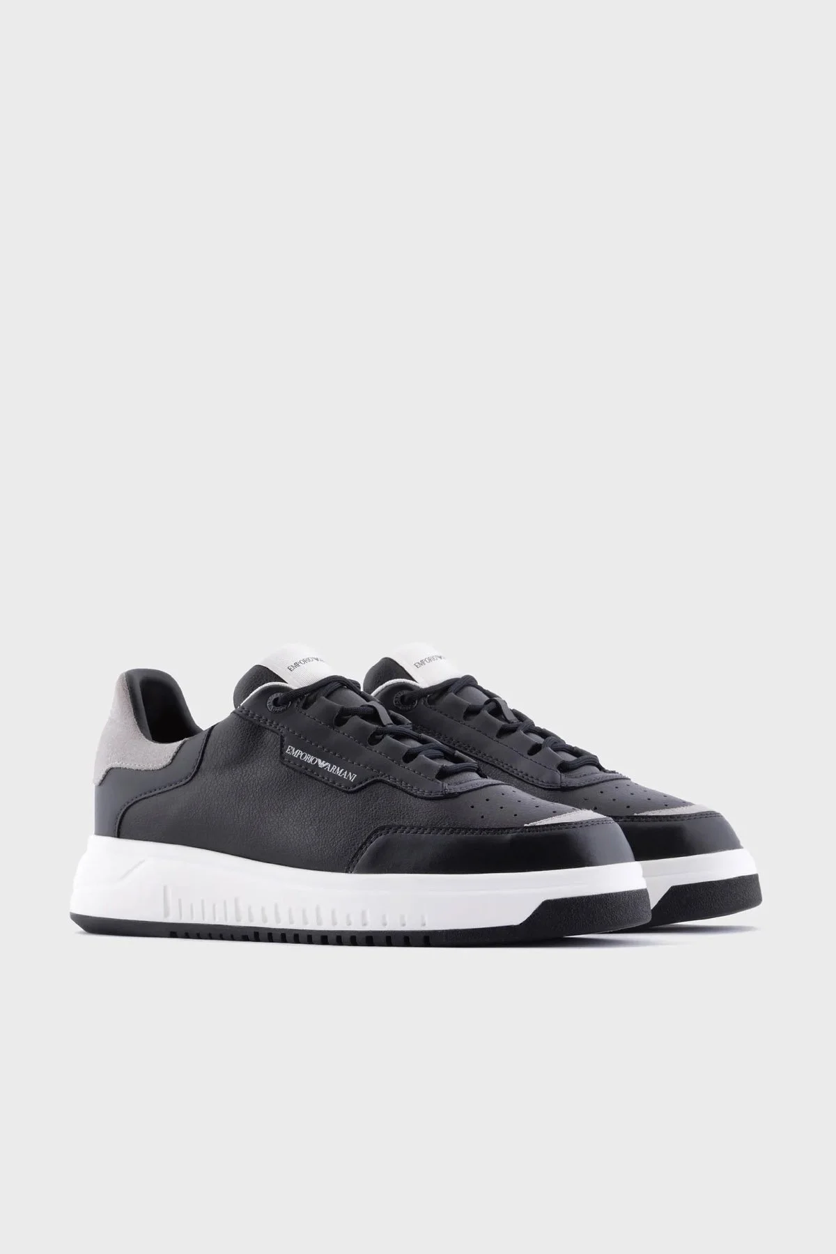Emporio Armani Logolu Hakiki Deri Sneaker Erkek Ayakkabı X4X589 XN321 S139 KOYU LACİVERT - 2