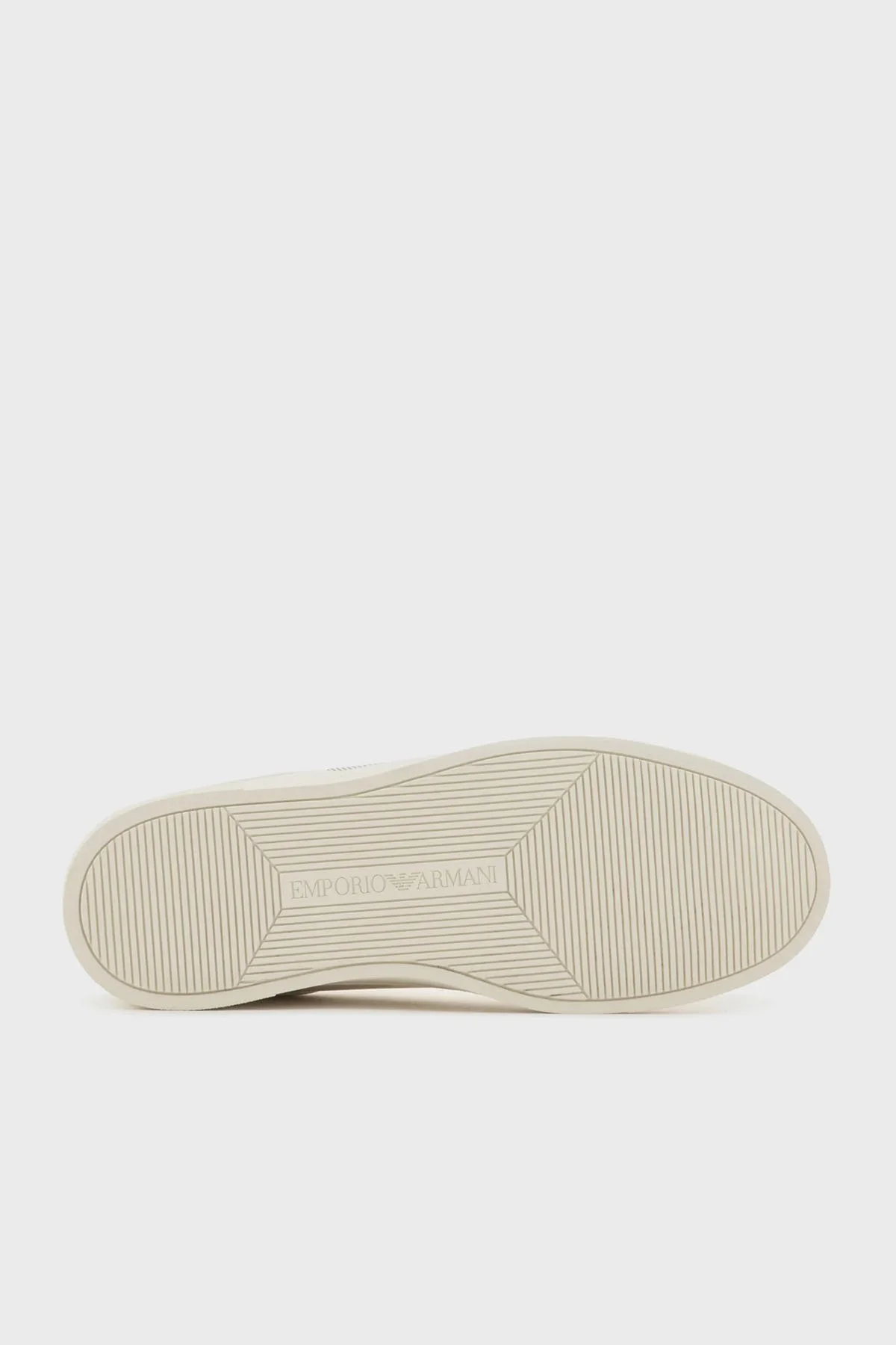 Emporio Armani Logolu Hakiki Deri Sneaker Erkek Ayakkabı X4X598 XR098 N480 EKRU - 6