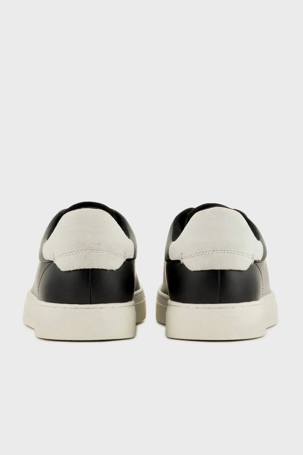 Emporio Armani Logolu Hakiki Deri Sneaker Erkek Ayakkabı X4X598 XR098 N814 SİYAH-BEYAZ - 4