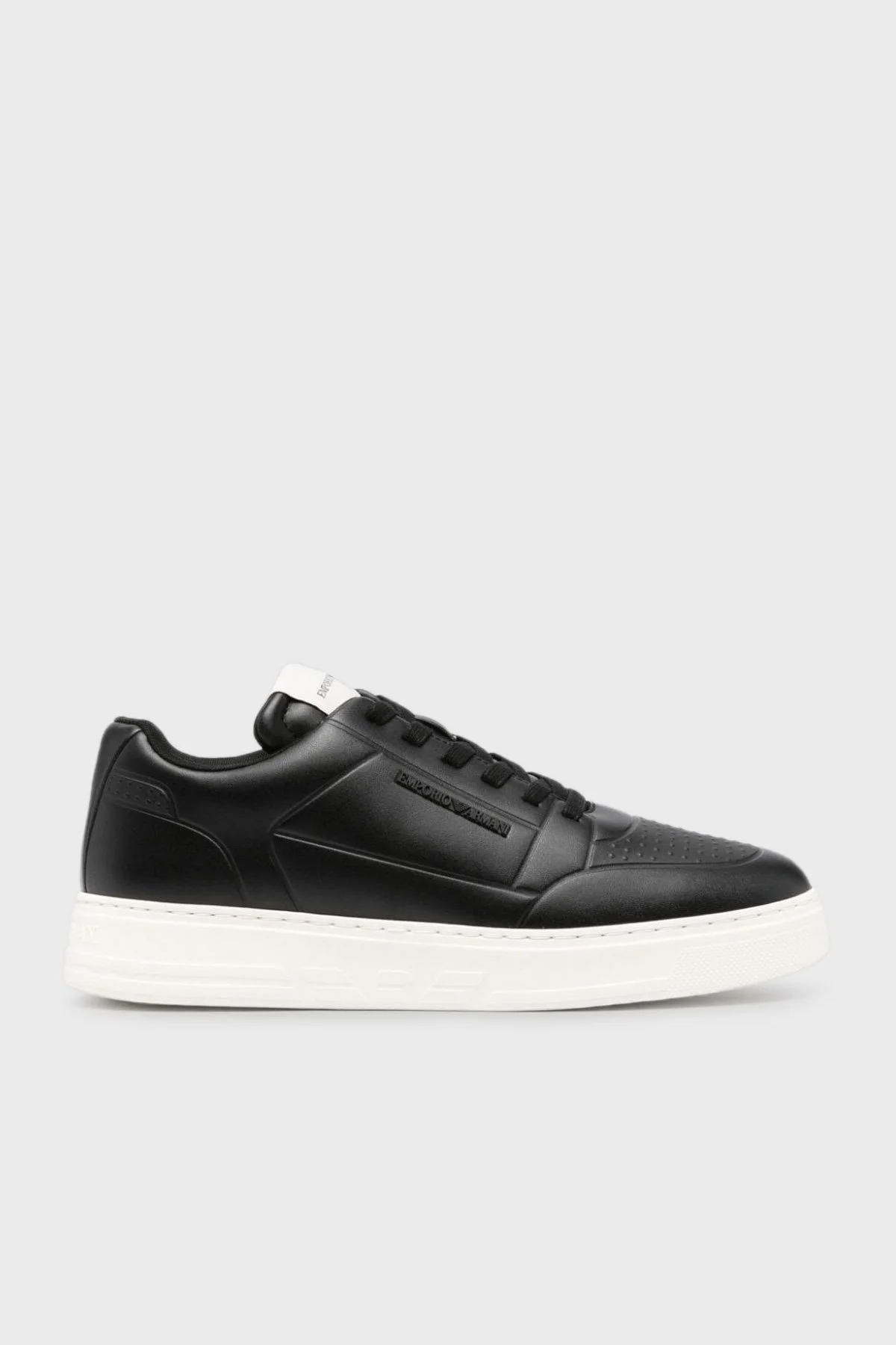 Emporio Armani Logolu Hakiki Deri Sneaker Erkek Ayakkabı X4X677 XF805 00002 SİYAH - 1