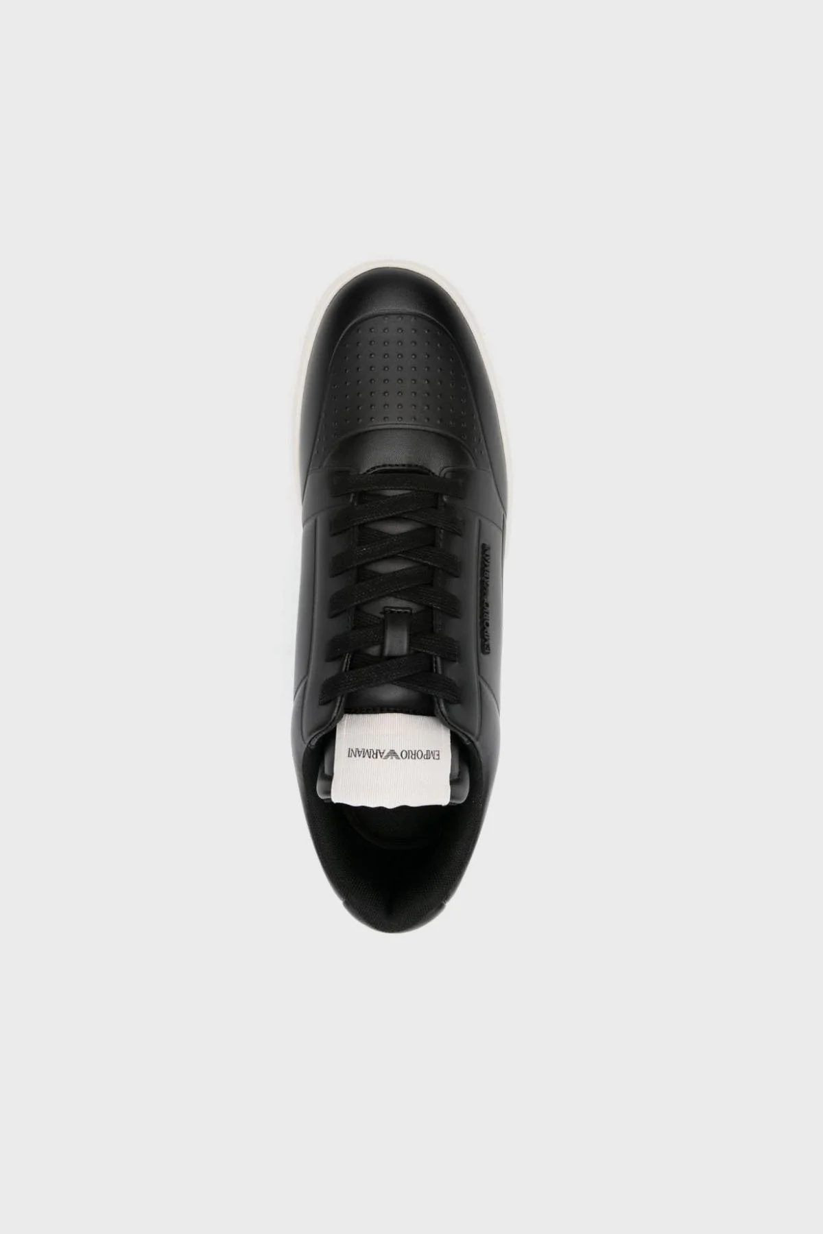 Emporio Armani Logolu Hakiki Deri Sneaker Erkek Ayakkabı X4X677 XF805 00002 SİYAH - 4