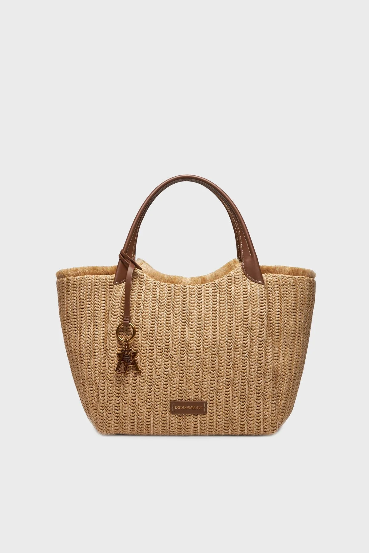 Emporio Armani Logolu Hasır Bayan Çanta Y3D277 YWQ5D 80016 BEJ - 1