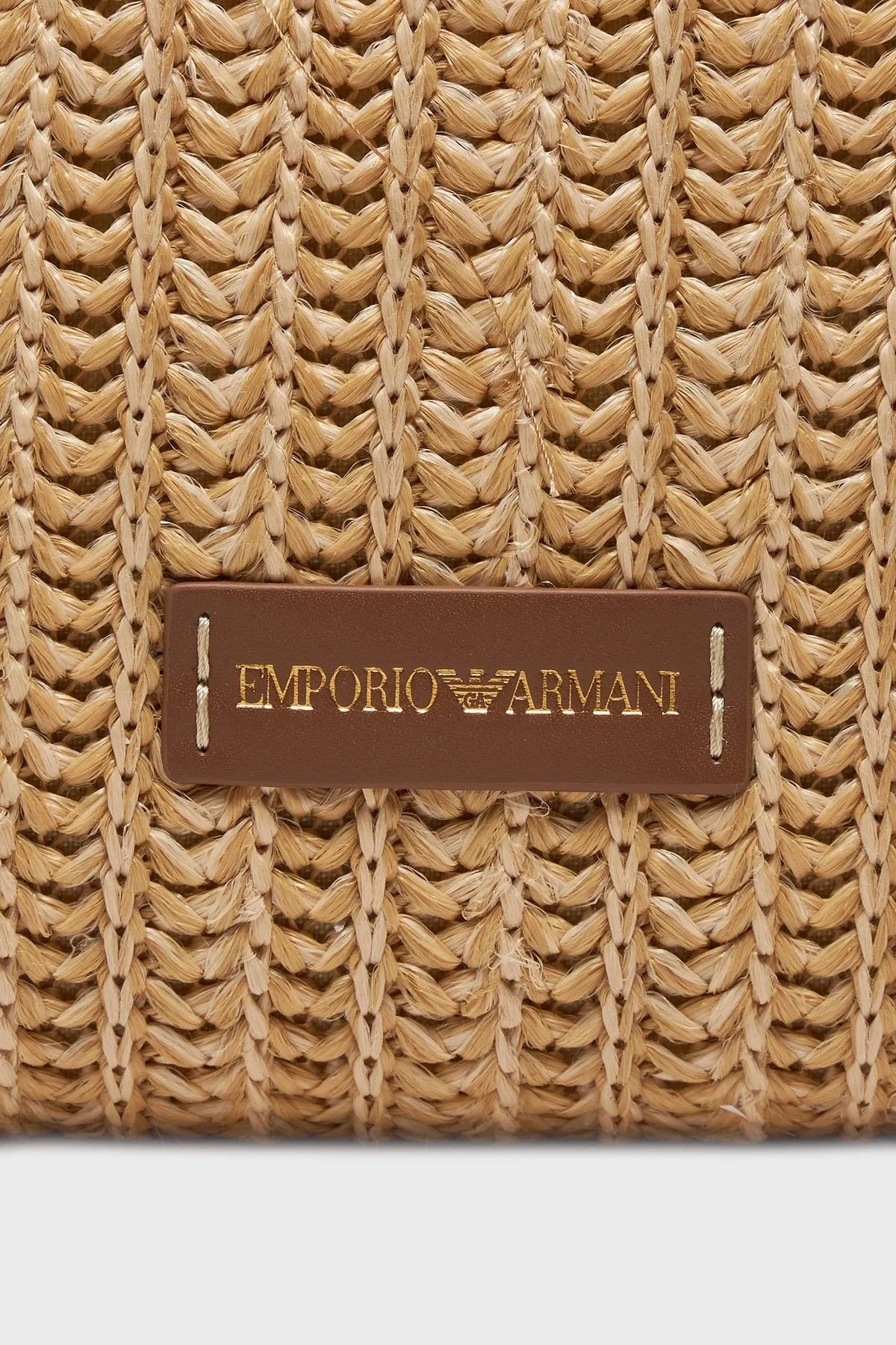 Emporio Armani Logolu Hasır Bayan Çanta Y3D277 YWQ5D 80016 BEJ - 4