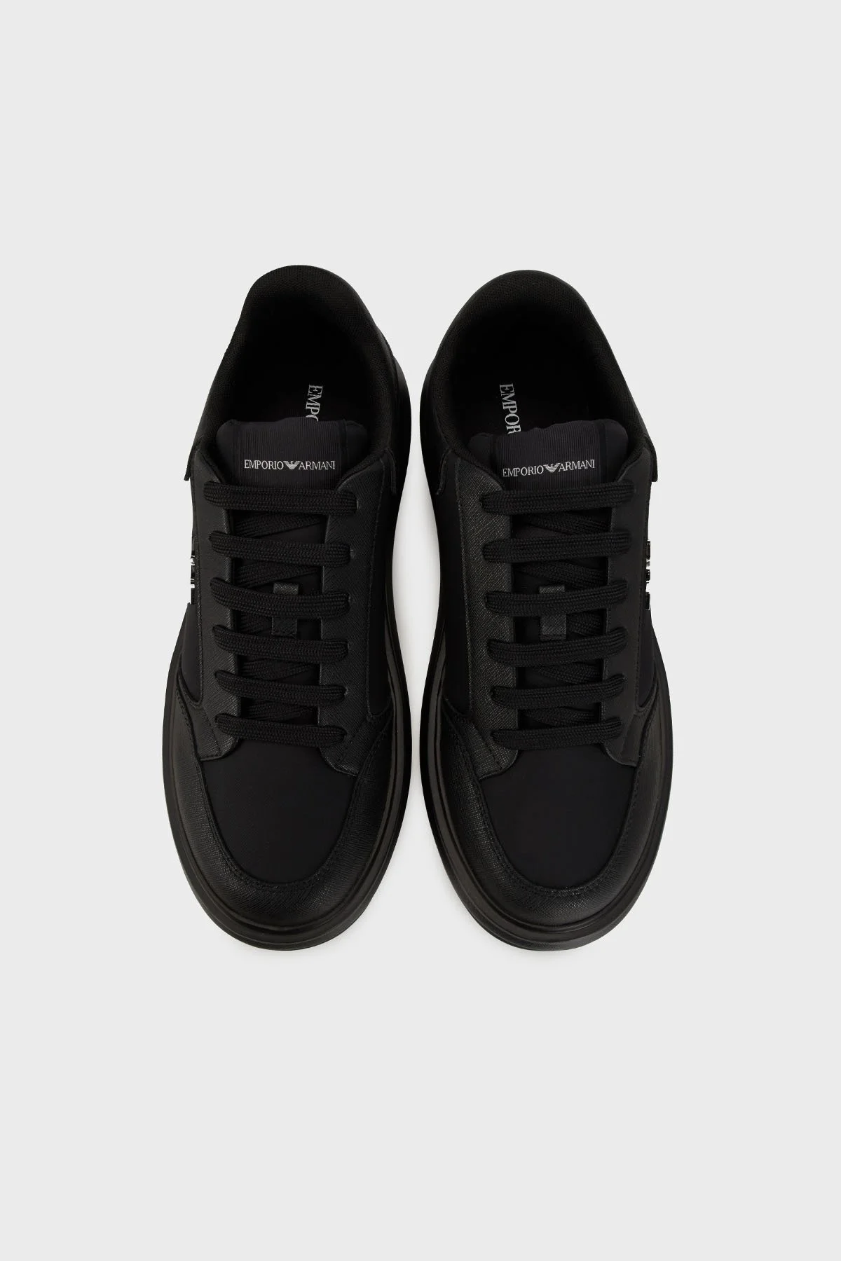 Emporio Armani Logolu Kalın Taban Sneaker Erkek Ayakkabı X4X633 XR325 K001 SİYAH - 9