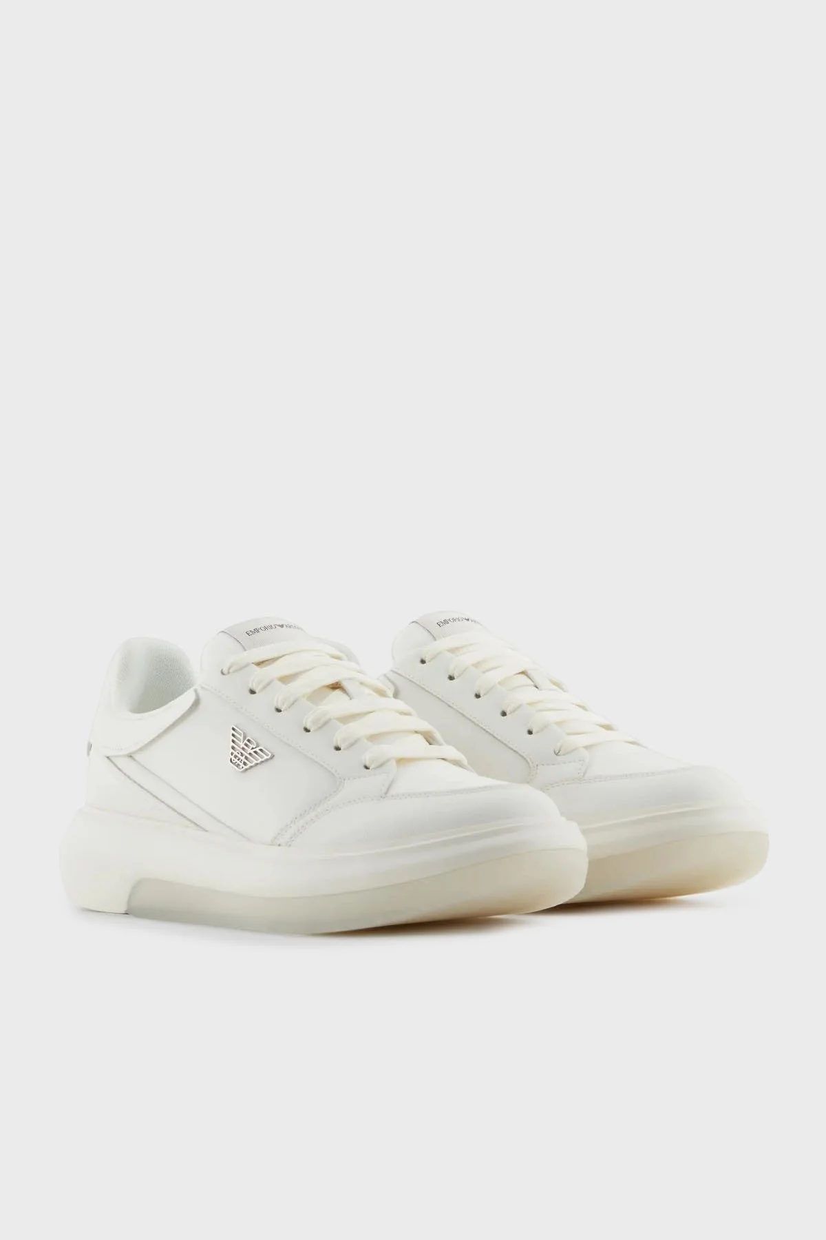 Emporio Armani Logolu Kalın Taban Sneaker Erkek Ayakkabı X4X633 XR325 M801 BEYAZ - 8