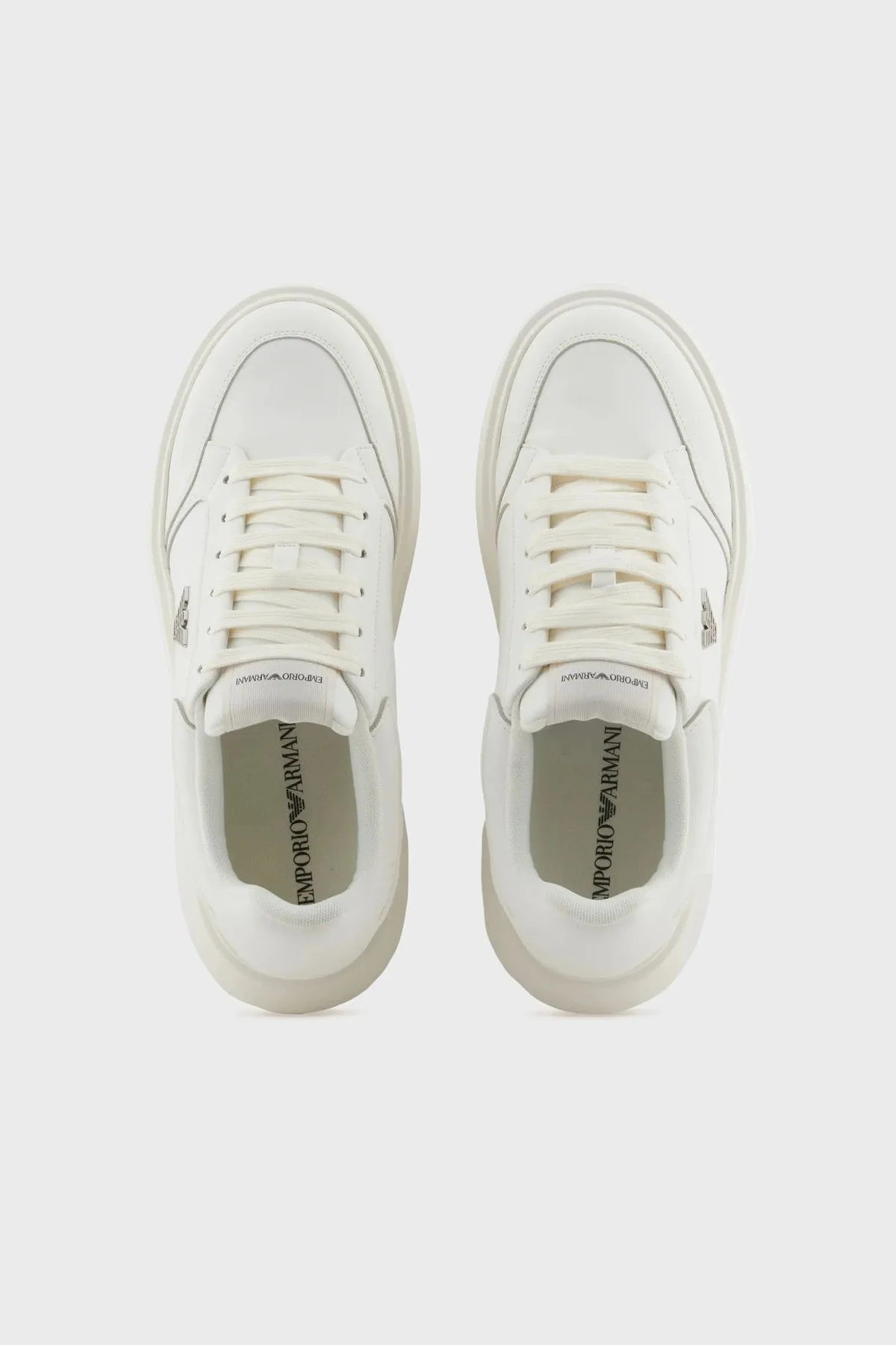 Emporio Armani Logolu Kalın Taban Sneaker Erkek Ayakkabı X4X633 XR325 M801 BEYAZ - 9