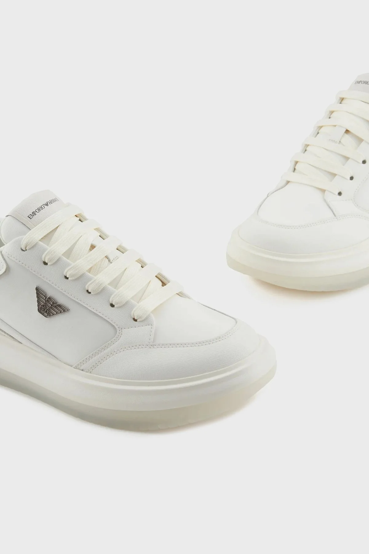 Emporio Armani Logolu Kalın Taban Sneaker Erkek Ayakkabı X4X633 XR325 M801 BEYAZ - 11