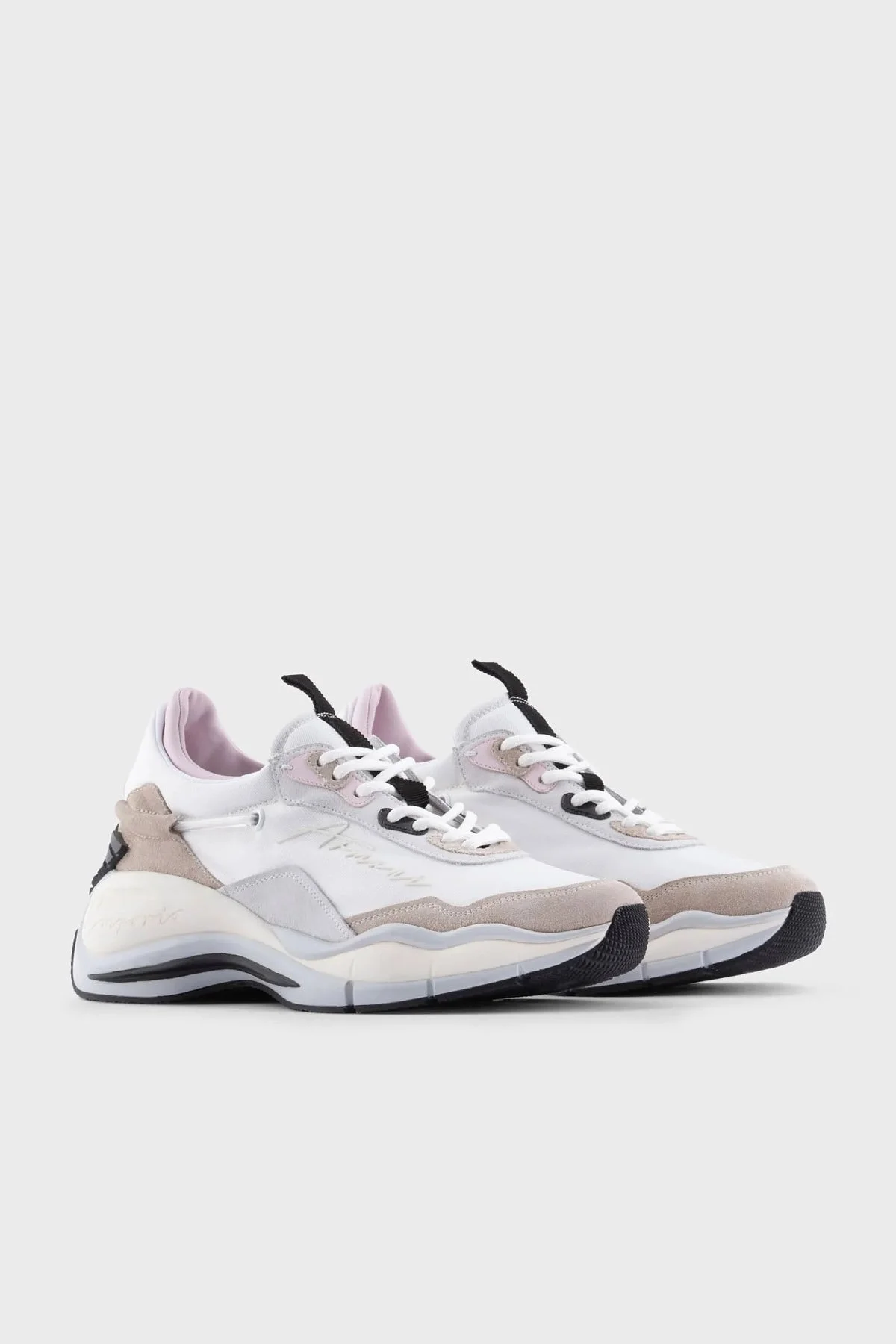 Emporio Armani Logolu Kalın Tabanlı Sneaker Bayan Ayakkabı X3X173 XN718 S357 BEYAZ - 2