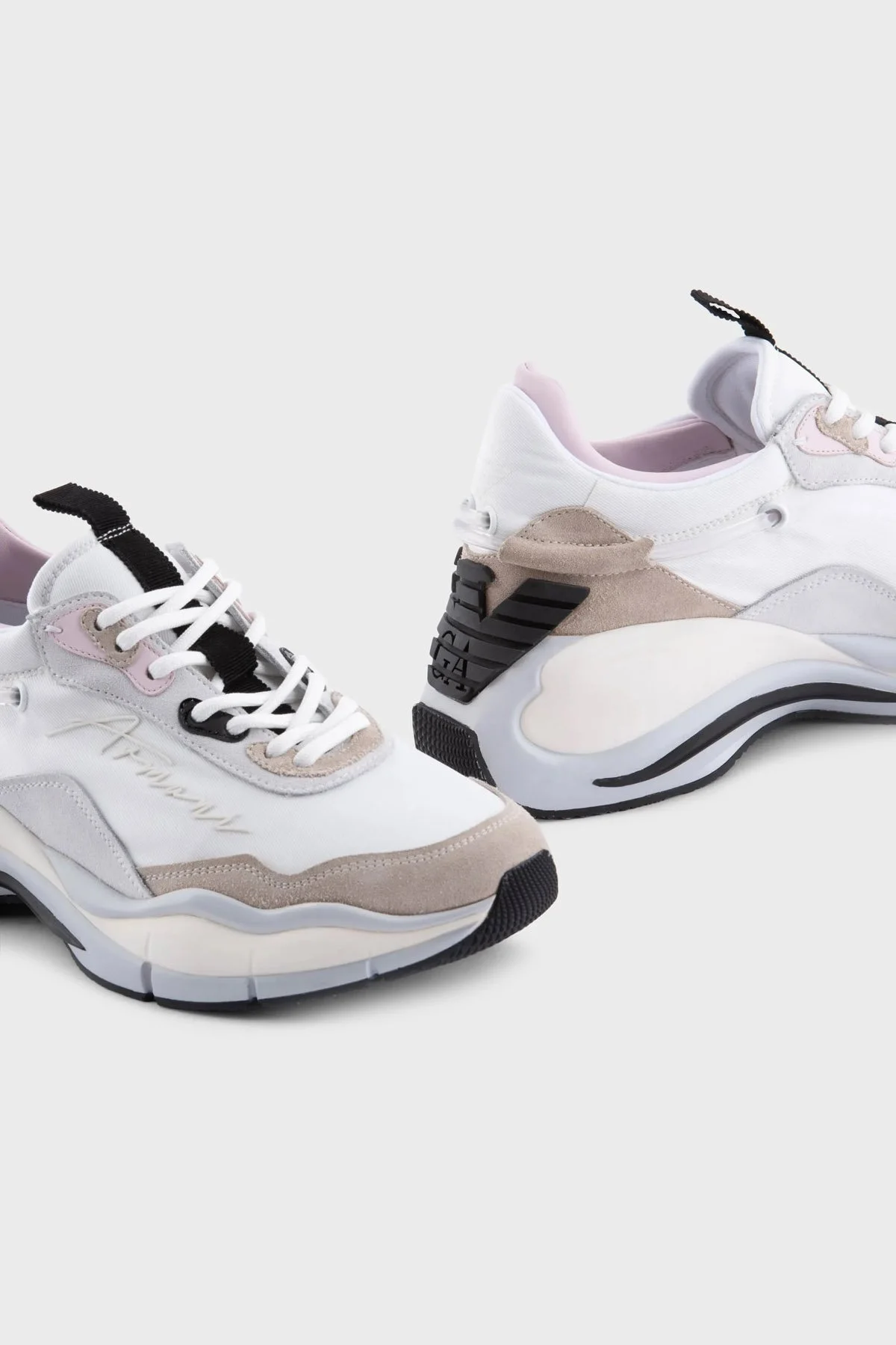 Emporio Armani Logolu Kalın Tabanlı Sneaker Bayan Ayakkabı X3X173 XN718 S357 BEYAZ - 3