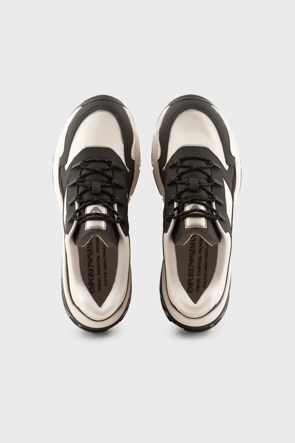 Emporio Armani Logolu Kalın Tabanlı Sneaker Erkek Ayakkabı X4X626 XN800 N814 SİYAH - 5