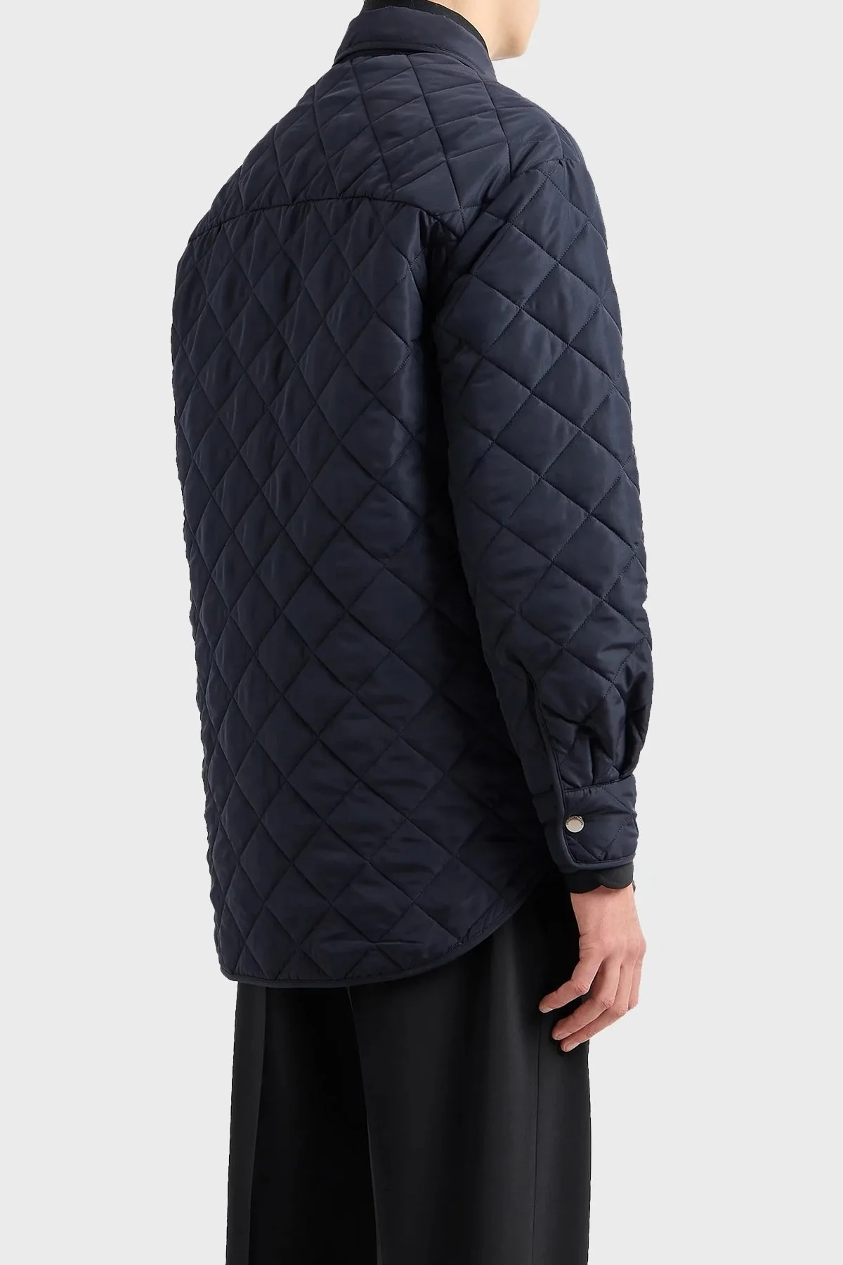 Emporio Armani Logolu Kapitoneli Fermuarlı Erkek Mont 6D1B6V 1K78Z 0922 LACİVERT - 2