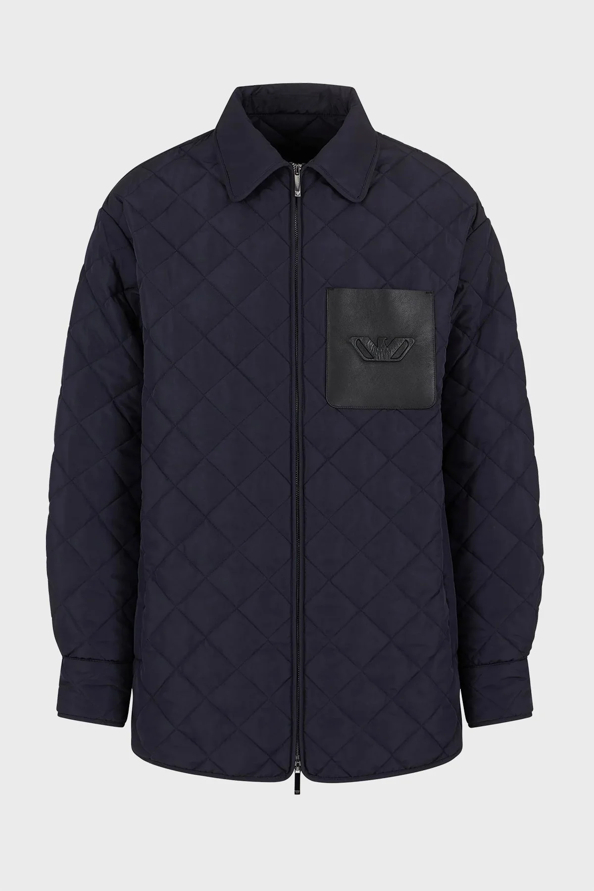 Emporio Armani Logolu Kapitoneli Fermuarlı Erkek Mont 6D1B6V 1K78Z 0922 LACİVERT - 4