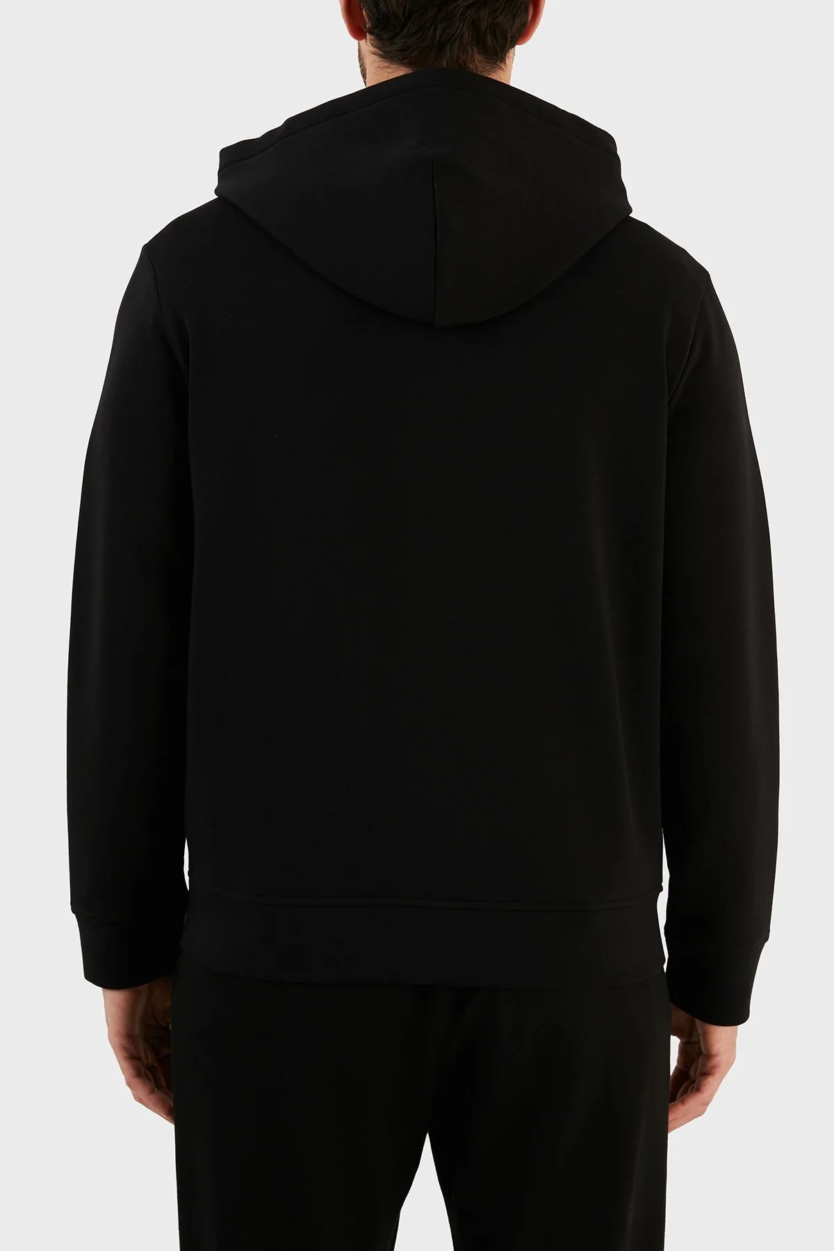 Emporio Armani Logolu Kapüşonlu Fermuarlı Pamuklu Regular Fit Erkek Sweat 8N1MFF 1JHSZ 0999 SİYAH - 5
