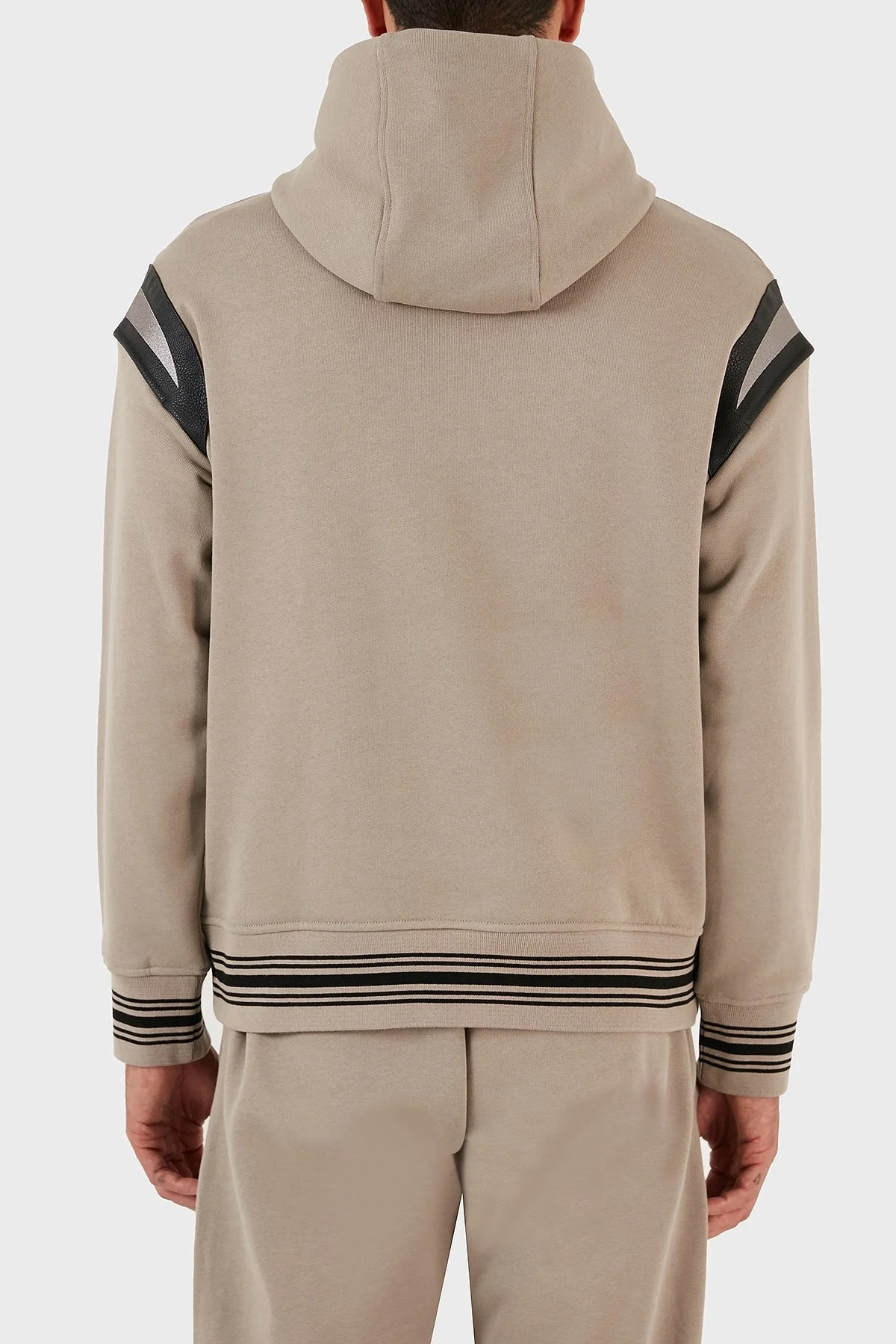 Emporio Armani Logolu Kapüşonlu Kanguru Cepli % 100 Pamuk Regular Fit Erkek Sweat 6R1MG1 1JWPZ 0643 BEJ - 3