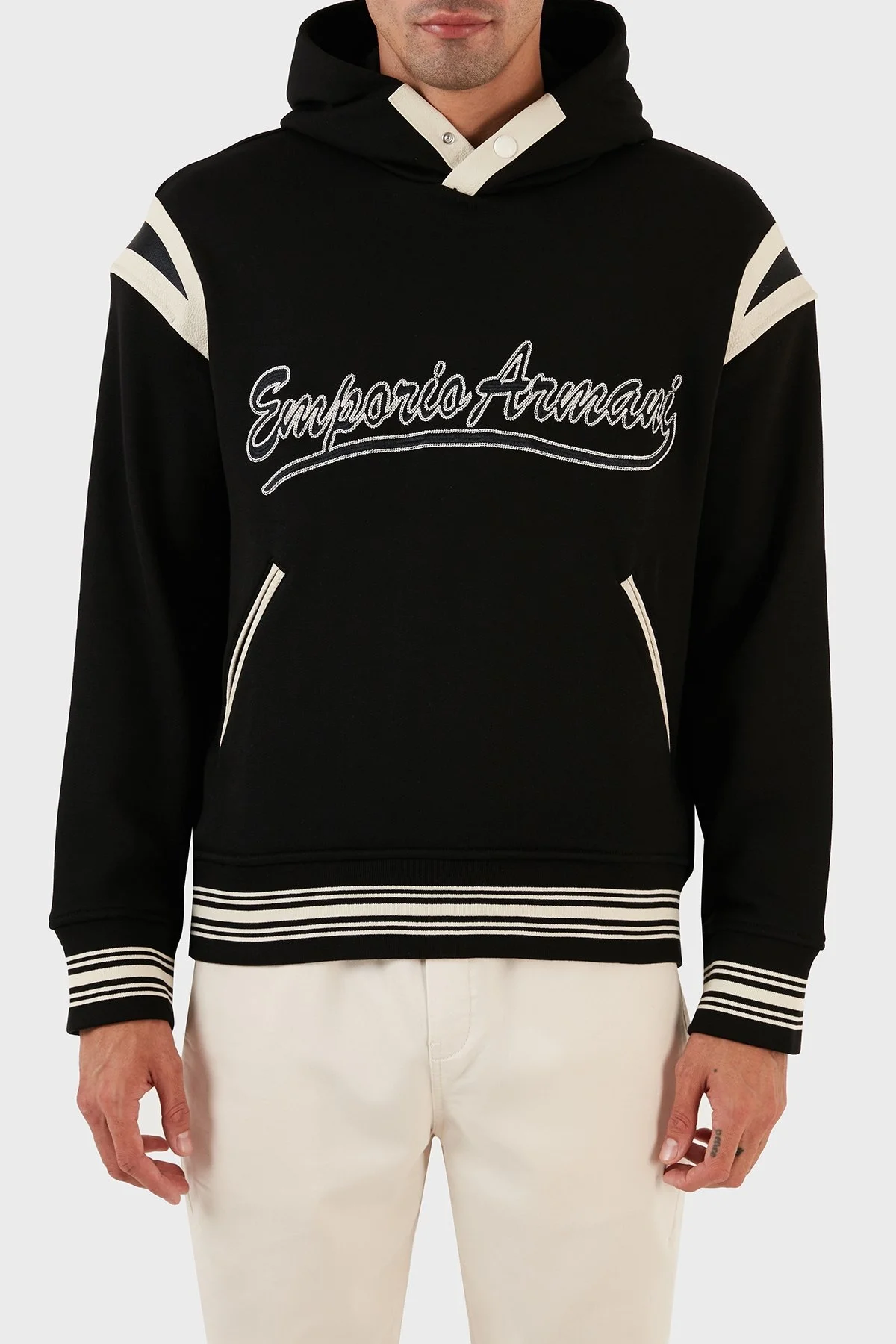 Emporio Armani Logolu Kapüşonlu Kanguru Cepli % 100 Pamuk Regular Fit Erkek Sweat 6R1MG1 1JWPZ 0999 SİYAH - 7