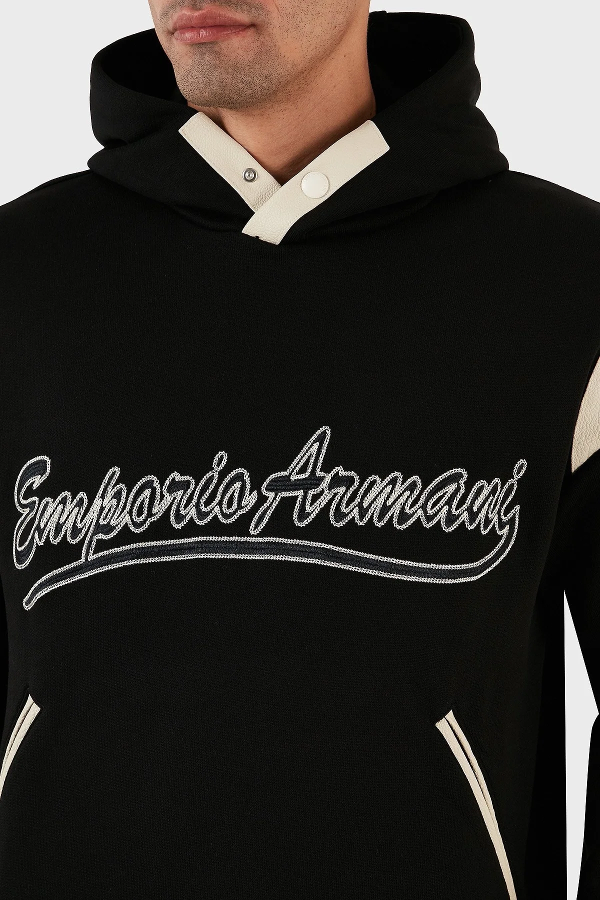 Emporio Armani Logolu Kapüşonlu Kanguru Cepli % 100 Pamuk Regular Fit Erkek Sweat 6R1MG1 1JWPZ 0999 SİYAH - 10