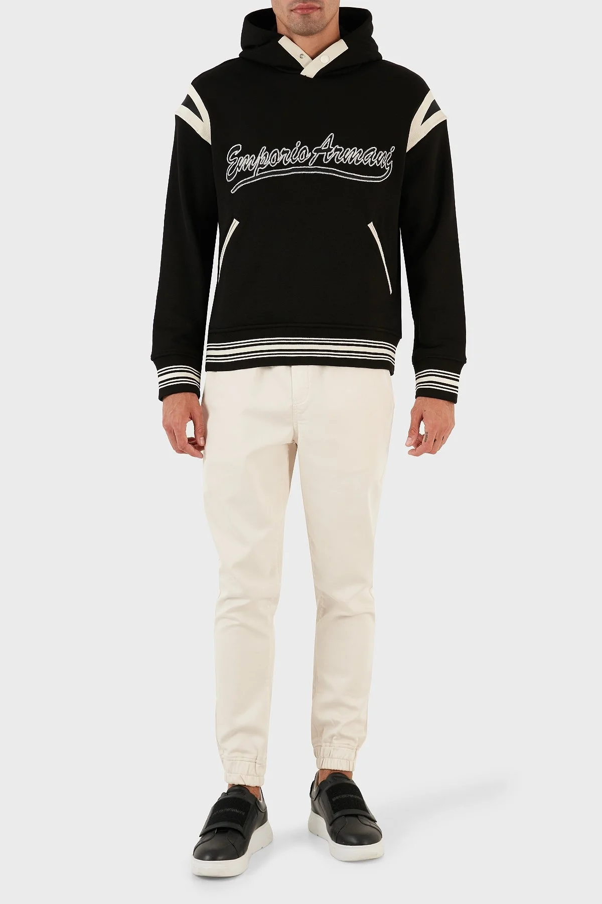 Emporio Armani Logolu Kapüşonlu Kanguru Cepli % 100 Pamuk Regular Fit Erkek Sweat 6R1MG1 1JWPZ 0999 SİYAH - 11