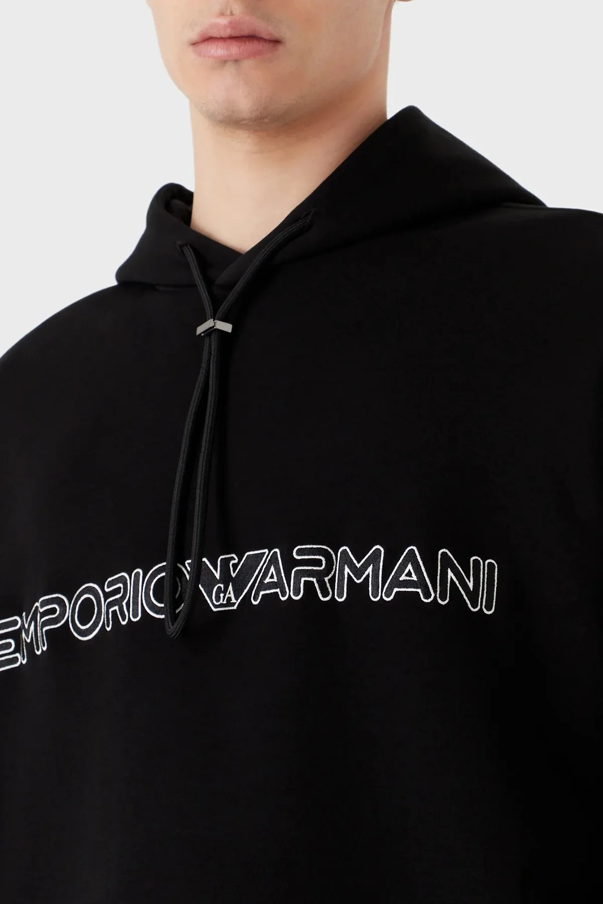 Emporio Armani Logolu Kapüşonlu Pamuklu Regular Fit Erkek Sweat 3R1MBC 1JHSZ 0999 SİYAH - 3