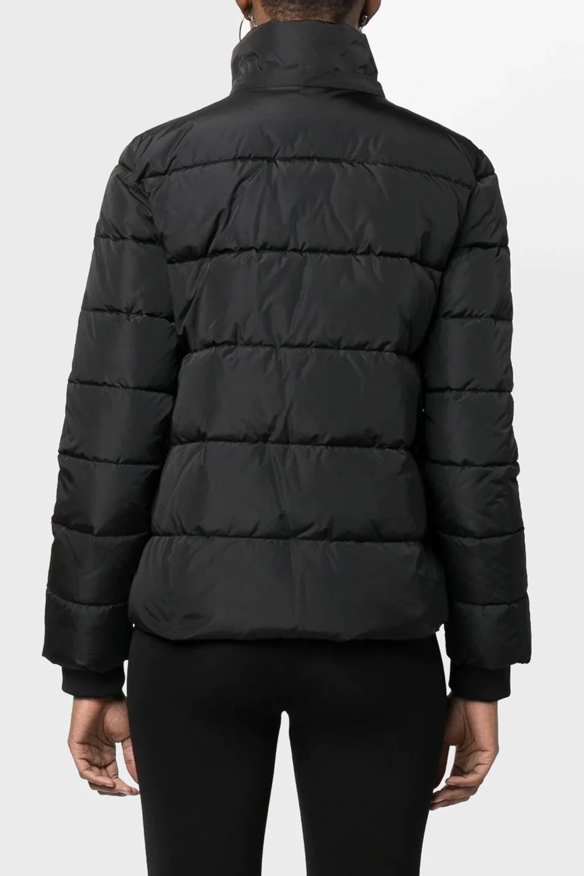 Emporio Armani Logolu Loose Fit Çıkarılabilir Kapüşonlu Cepli Bayan Mont 6L2B86 2NGAZ 0999 SİYAH - 5